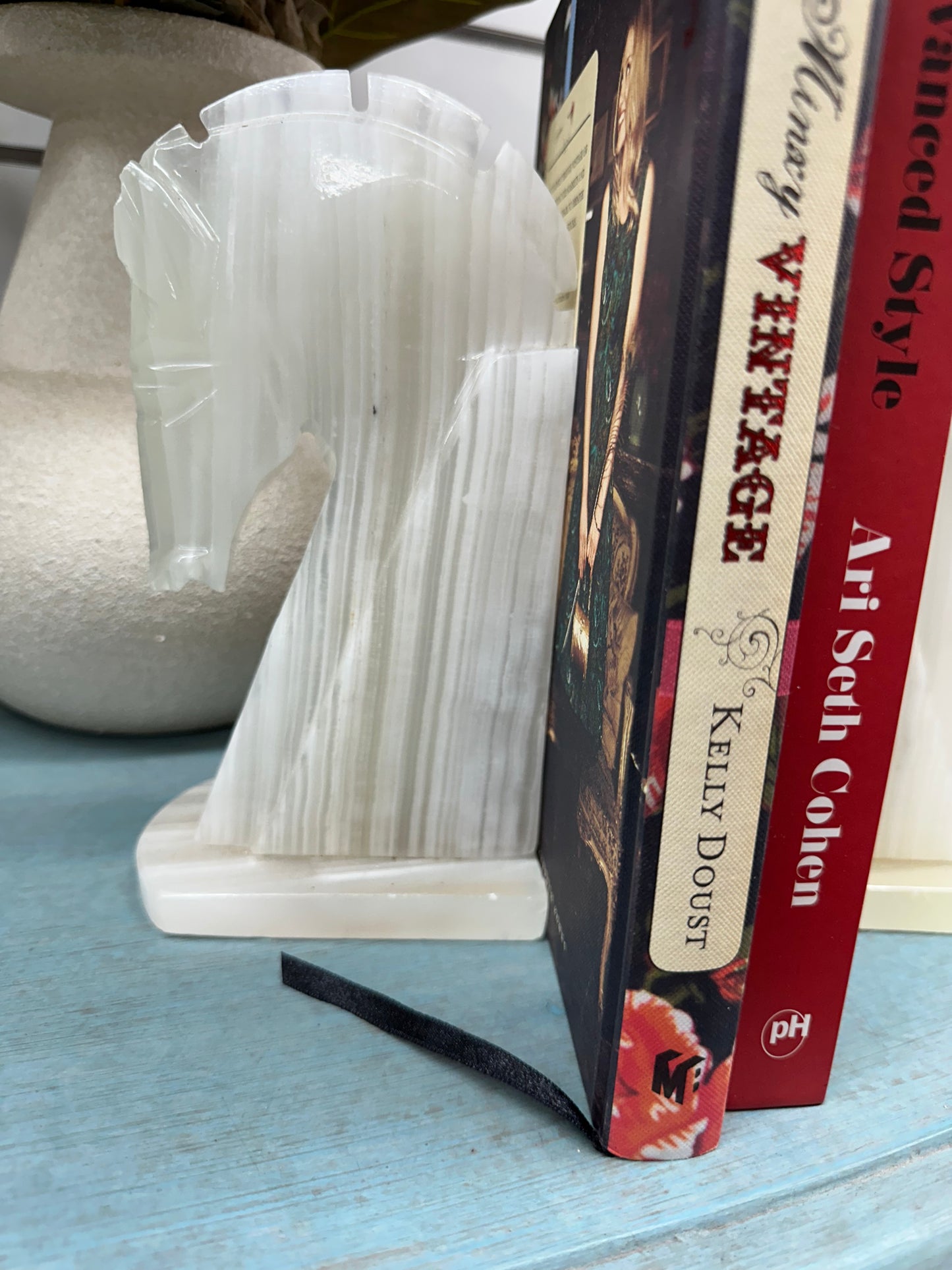 Onyx Horsehead Bookends