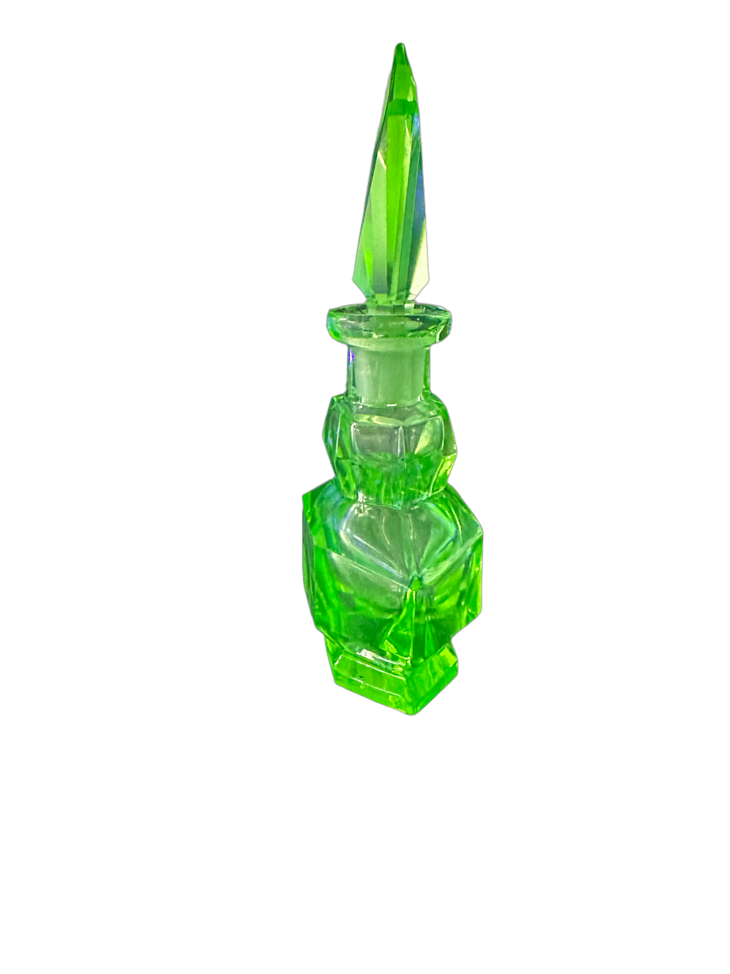 Art Deco Uranium Glass Perfume Bottle