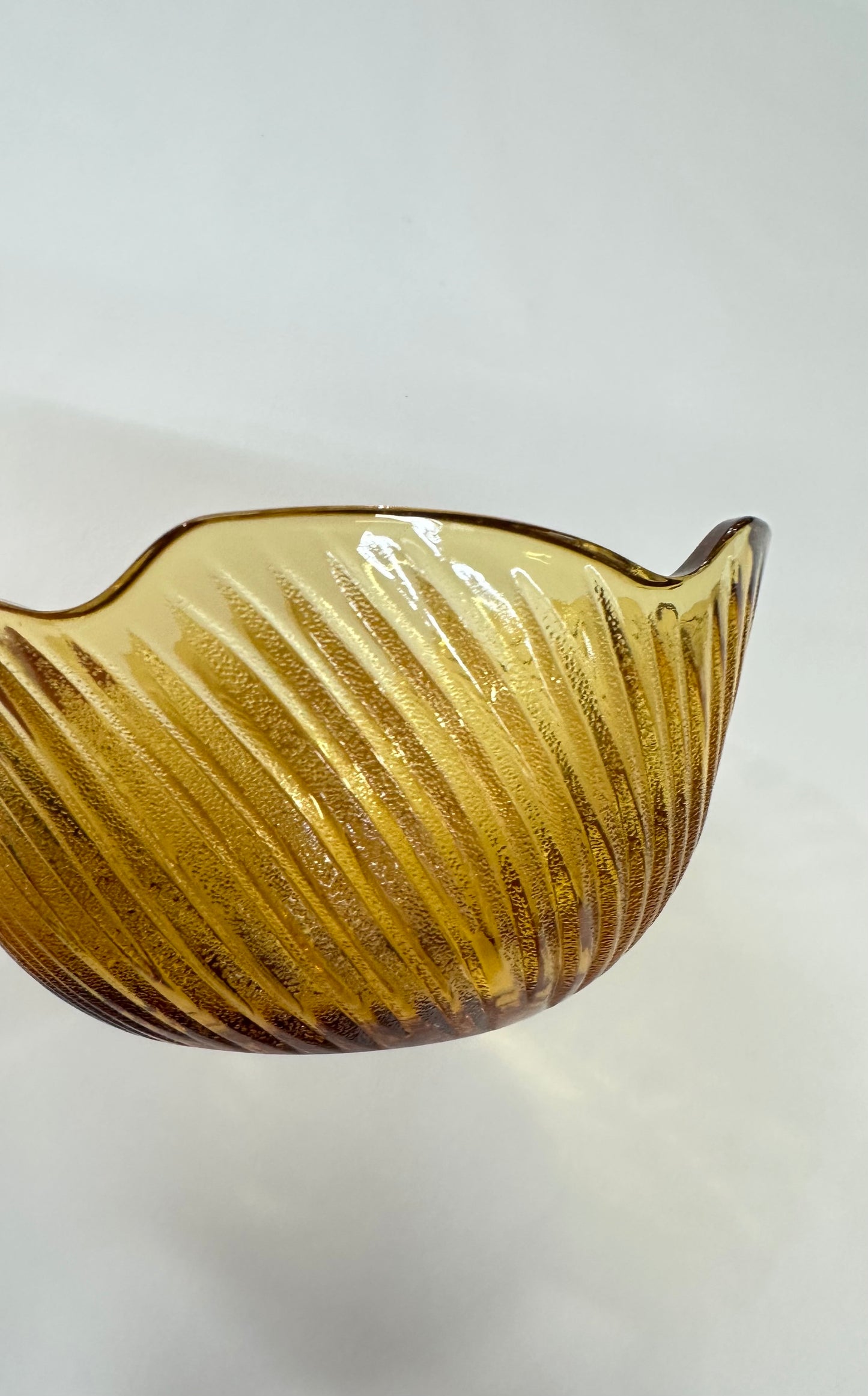Vintage Amber Wave Bowl