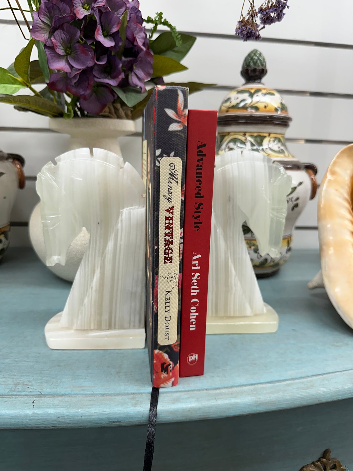 Onyx Marble Horse Head Bookend