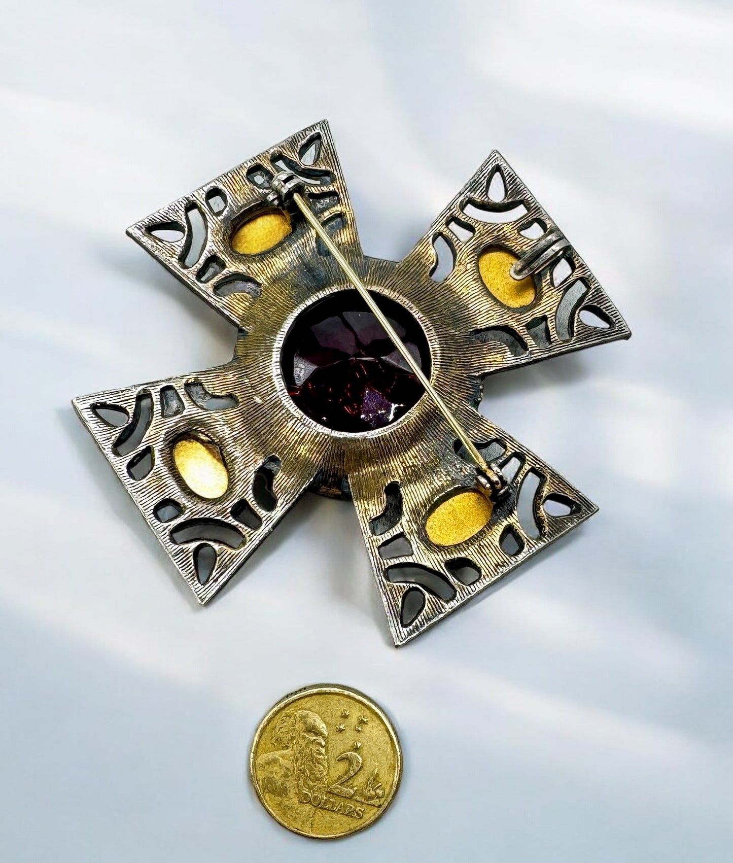 L Maltese Cross Brooch