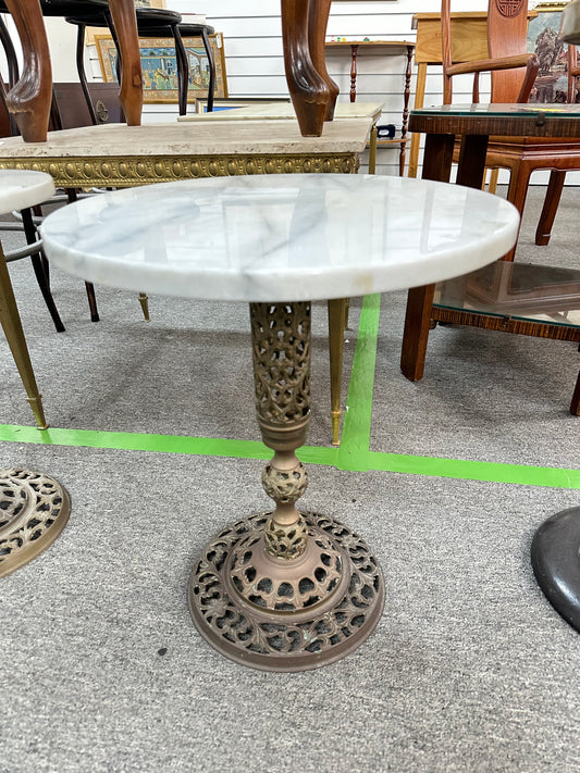 Marble Top Brass Side Table