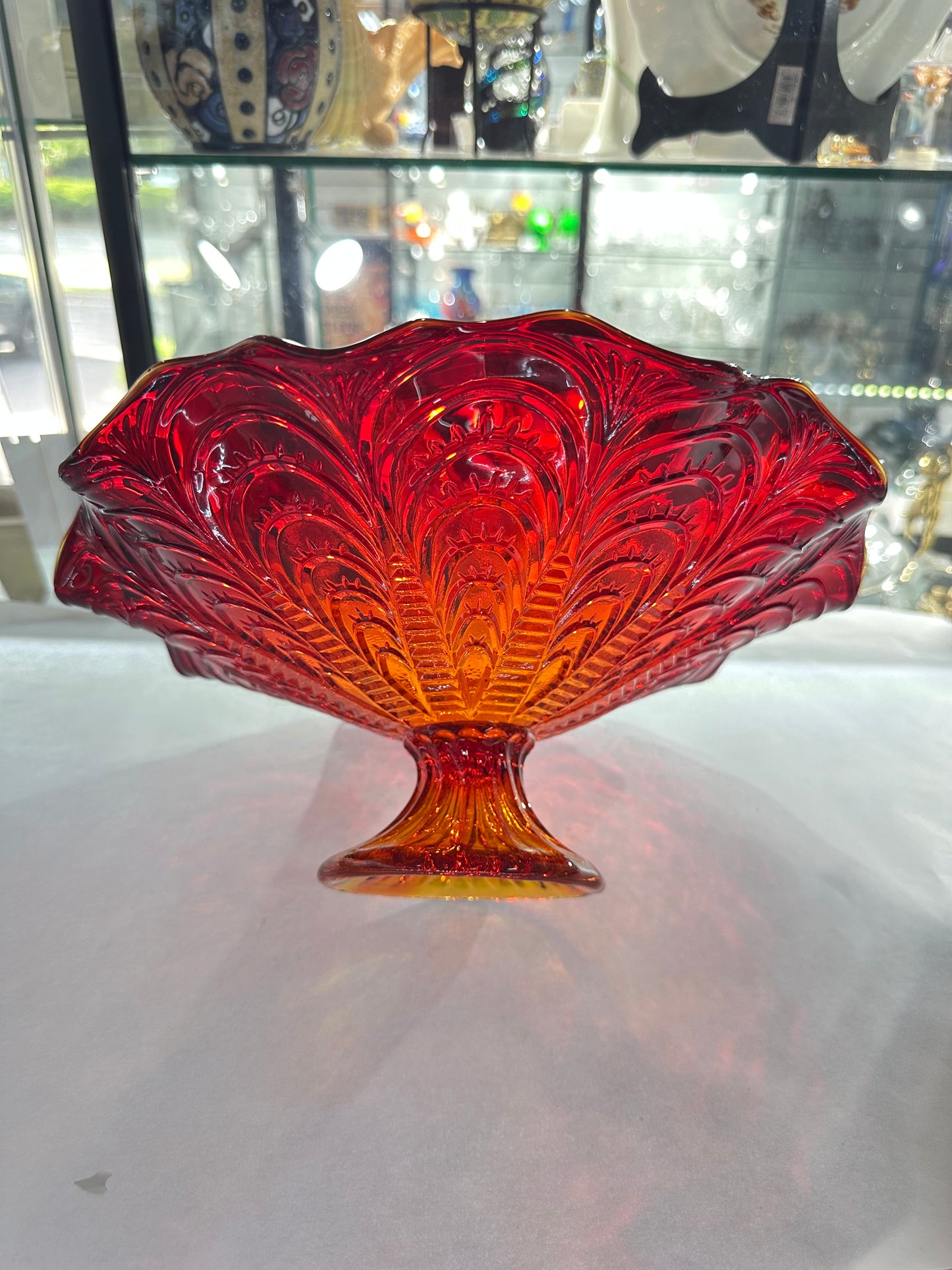 Italy Made Ruby Red Comport