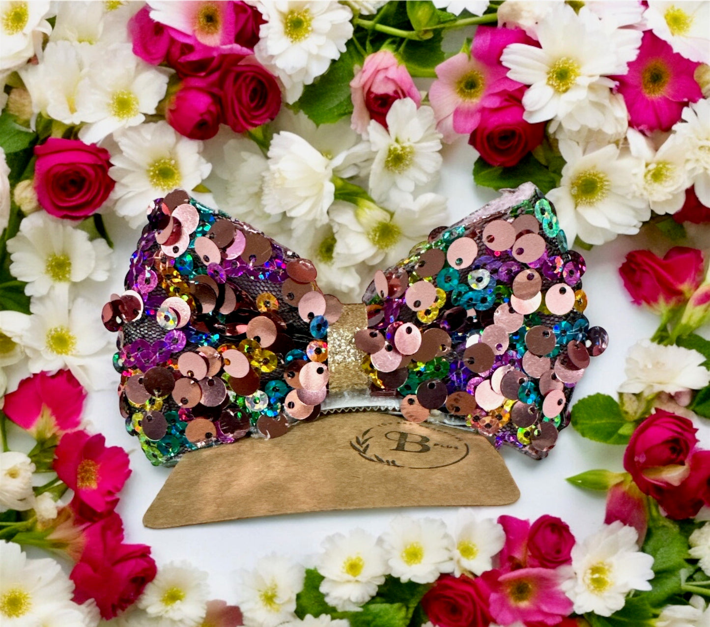 Stand Sequin Hair Bow - 03009