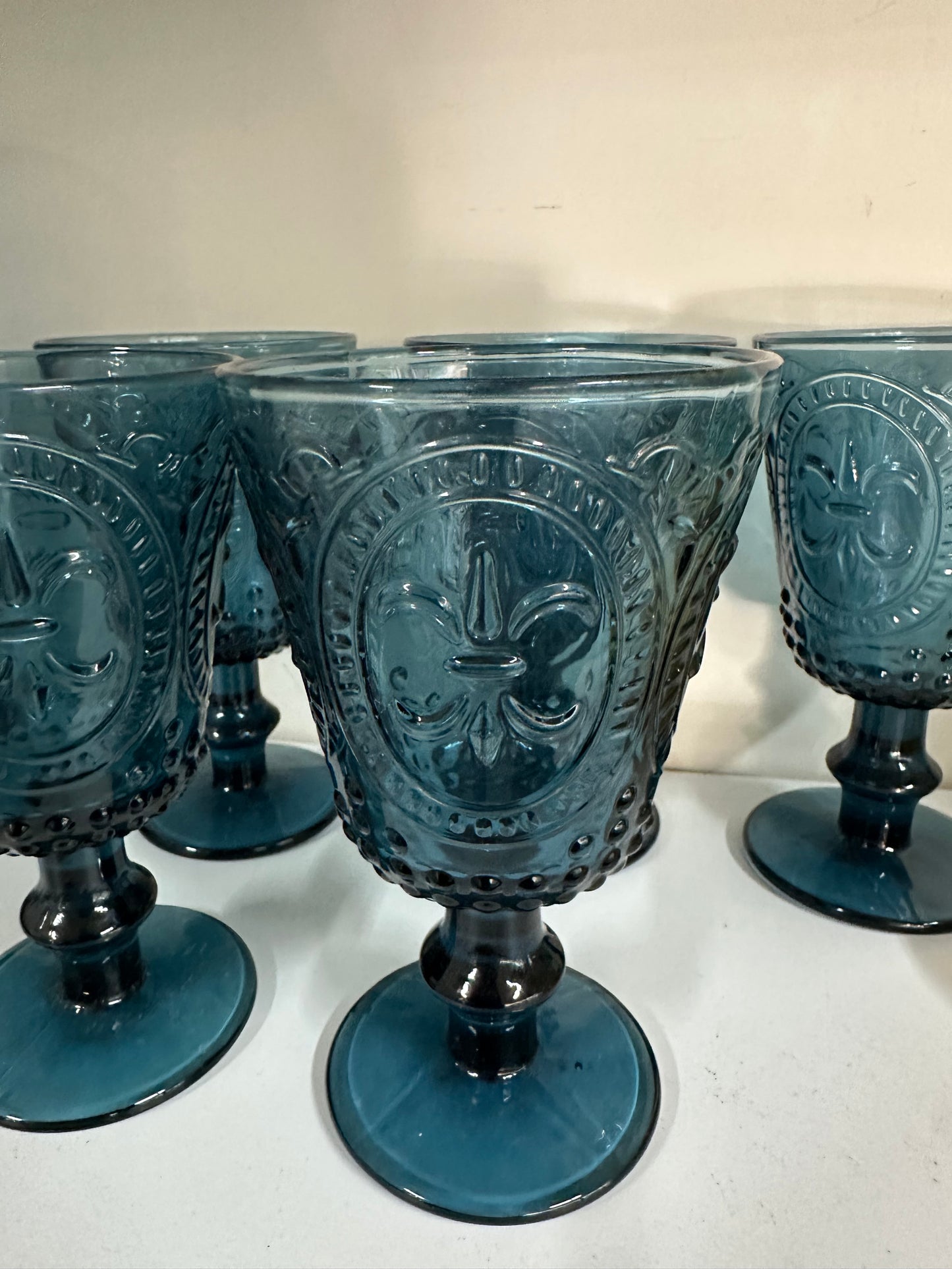 Set of 5 EAPG Blue Glasses