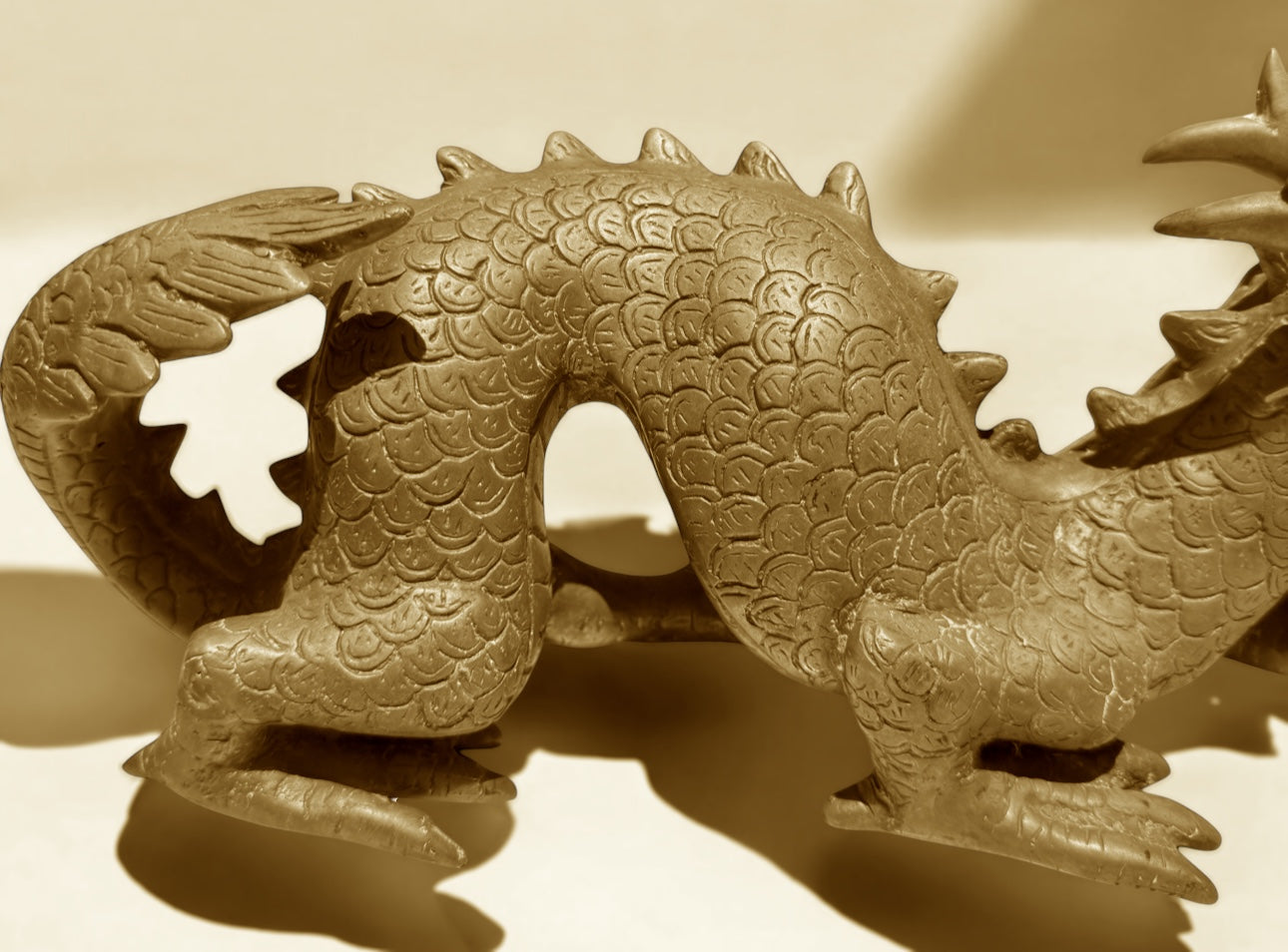 Brass Dragon Statue,
