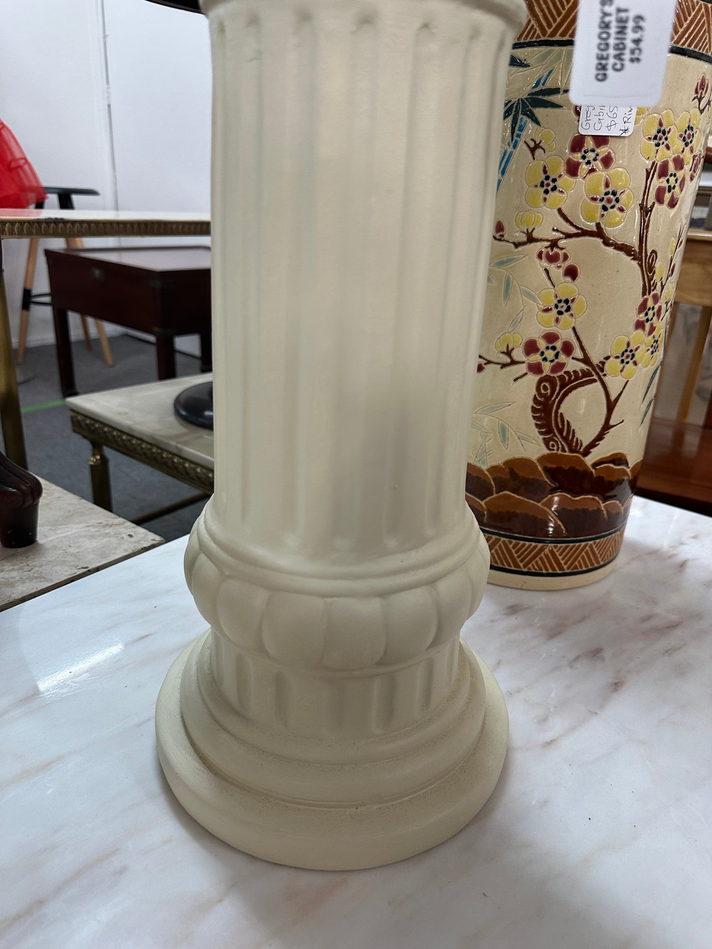Plaster Pedestal Planter