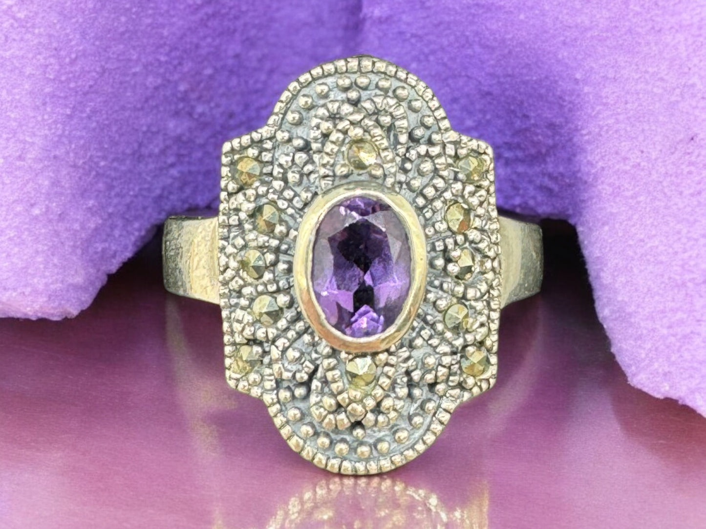 925 Sterling Silver Amethyst Ring