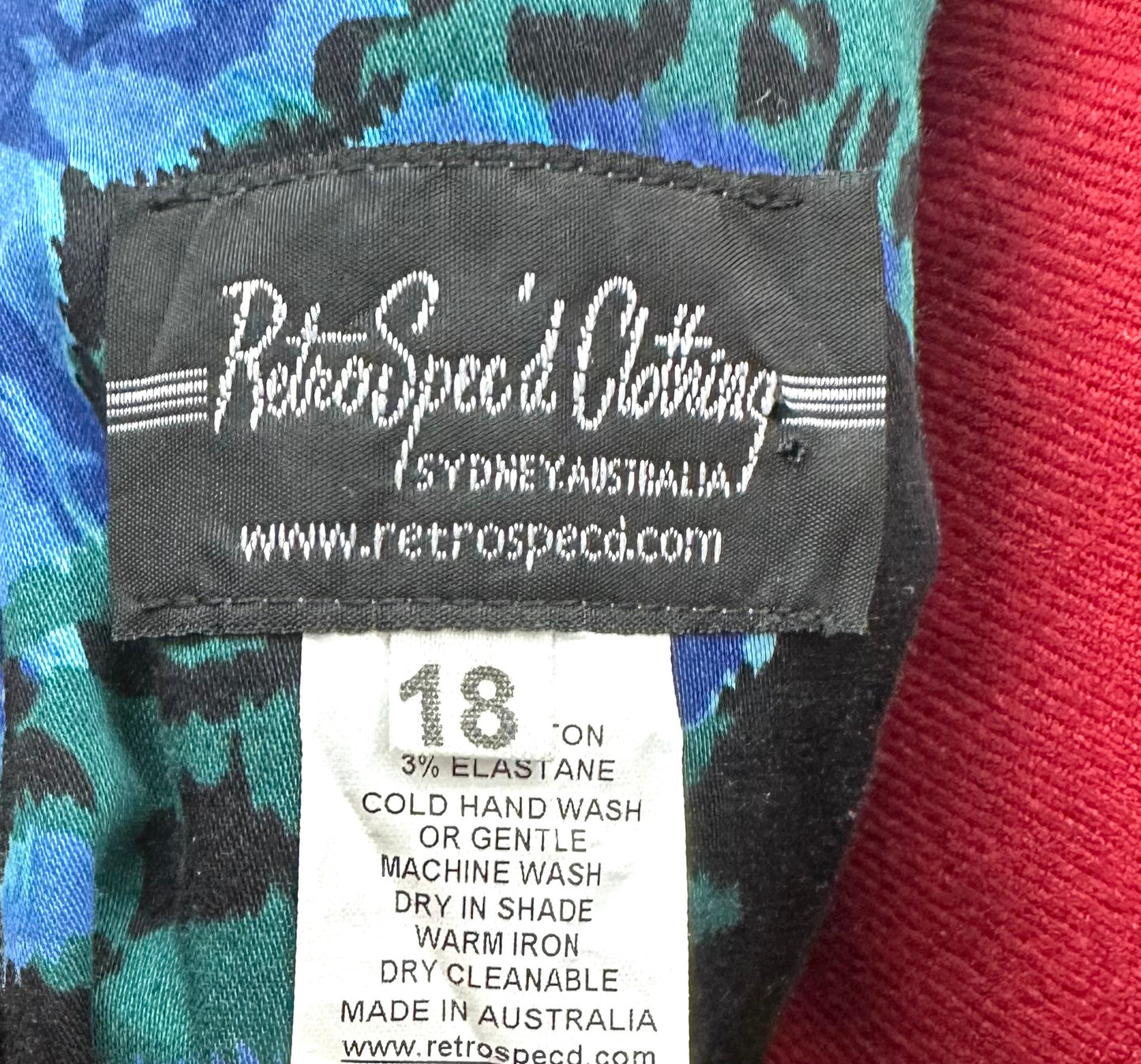 Blue Cotton Sateen Floral Dress , Retro Speed Label