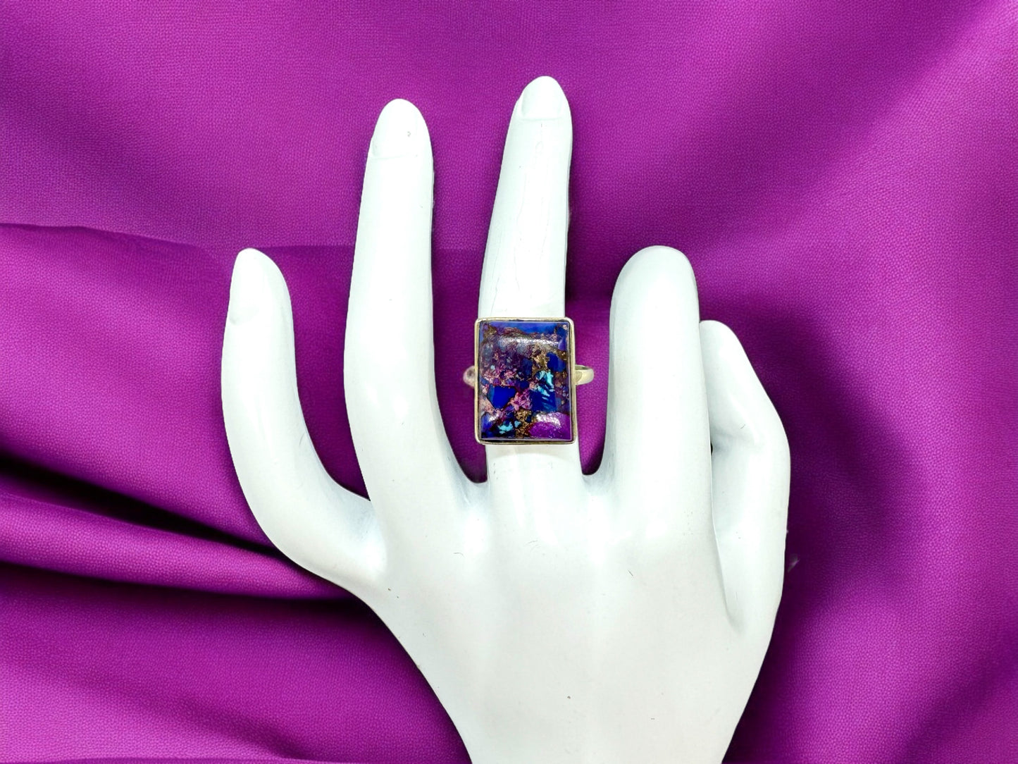 925 Sterling Silver Turquoise Copper Ring
