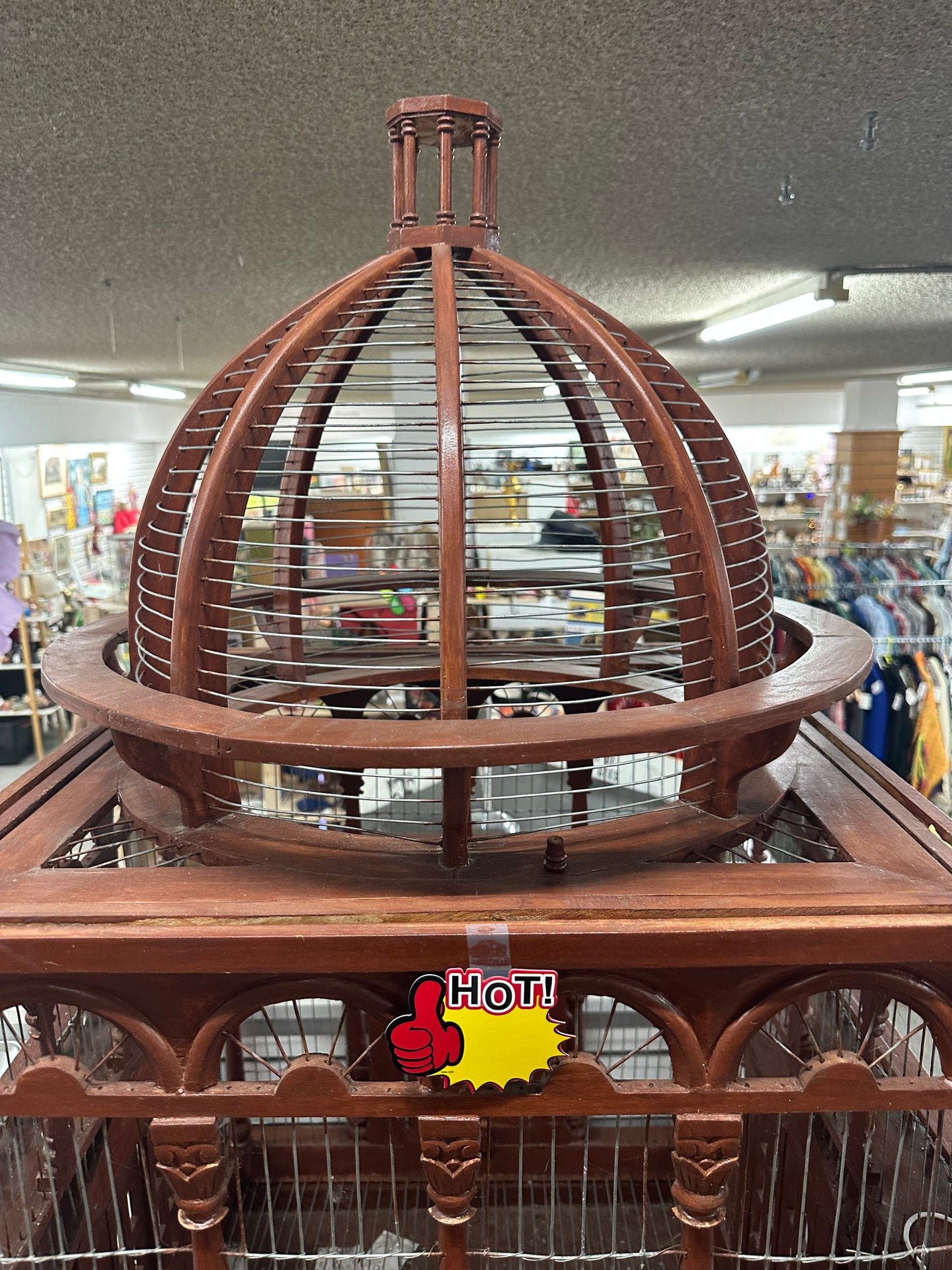 Wooden Birdcage on Stand