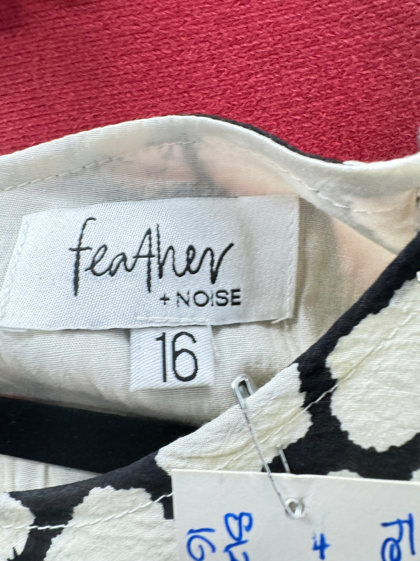 Feather and Noise Black and White Dress