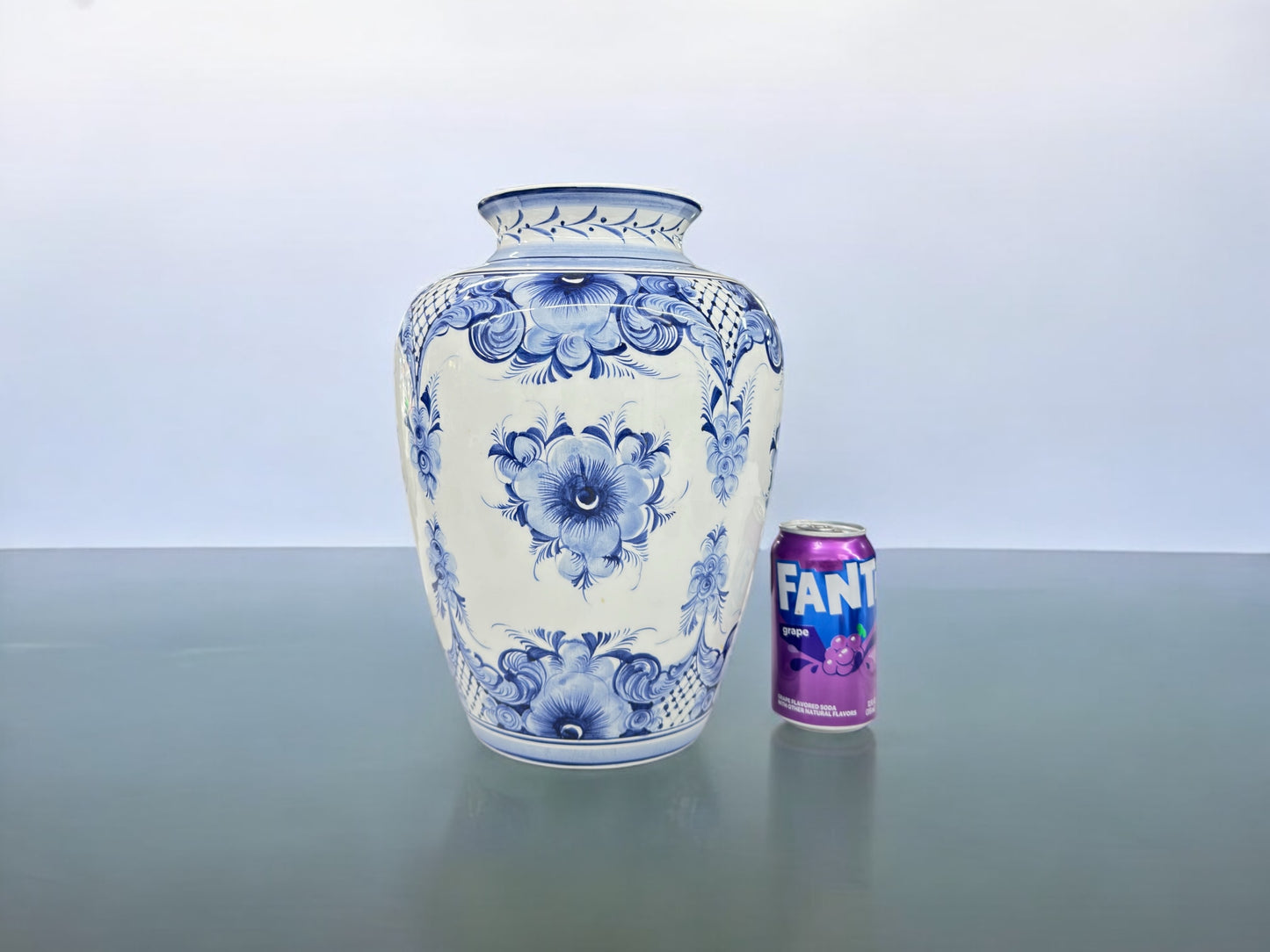 Large Portuguese Vase IN Blue and White , Fario & Bento
