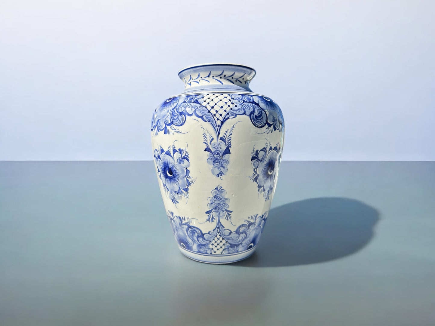 Large Portuguese Vase IN Blue and White , Fario & Bento