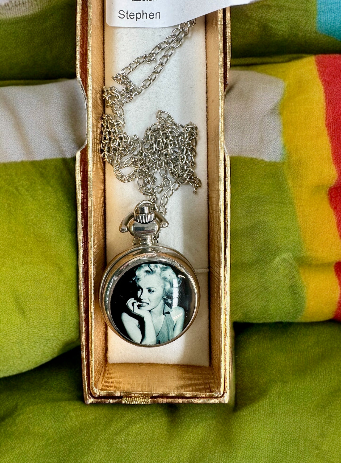 Silver Marilyn Monroe Pocket Watch