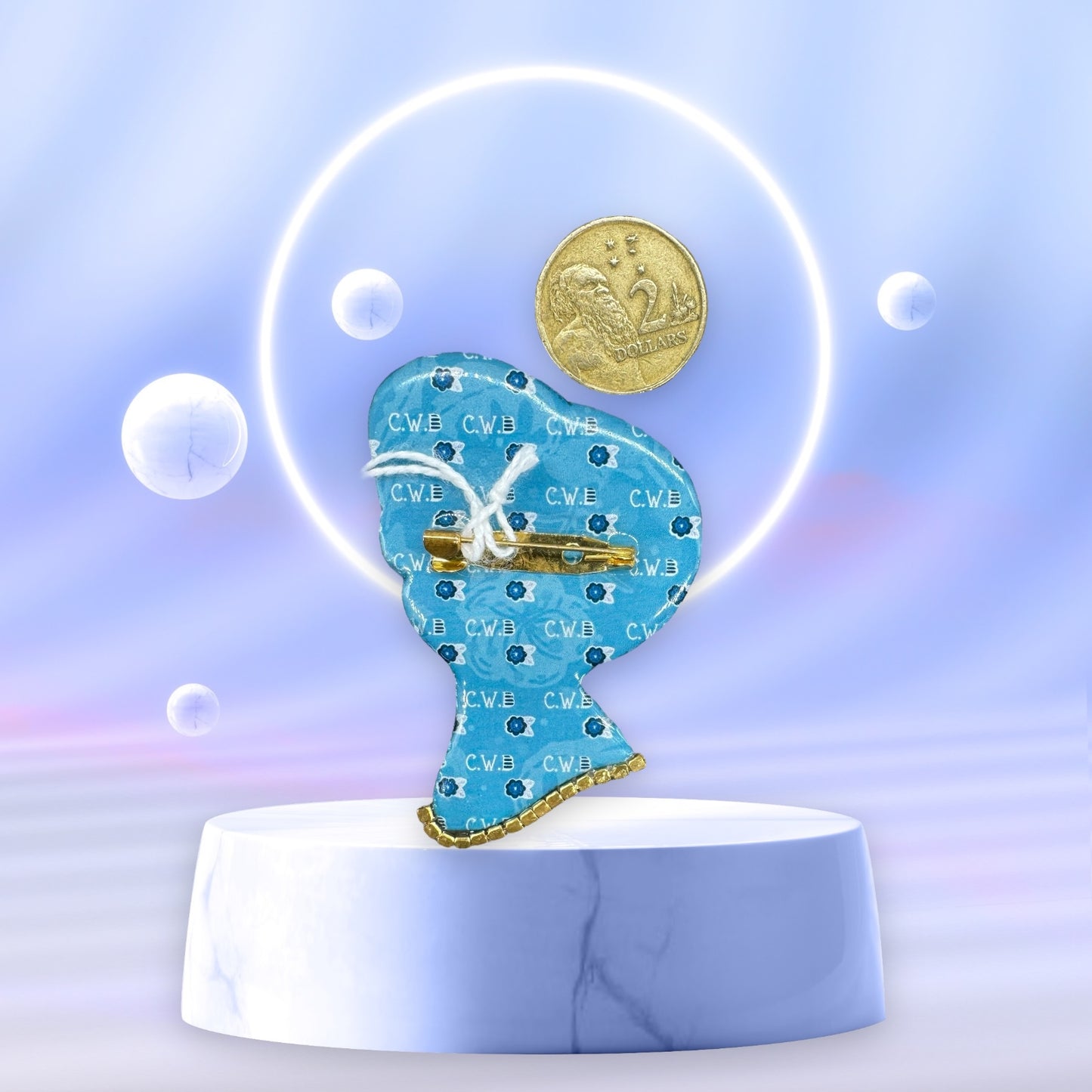 Hand Made Lady Head Brooch by Cat Walk UK