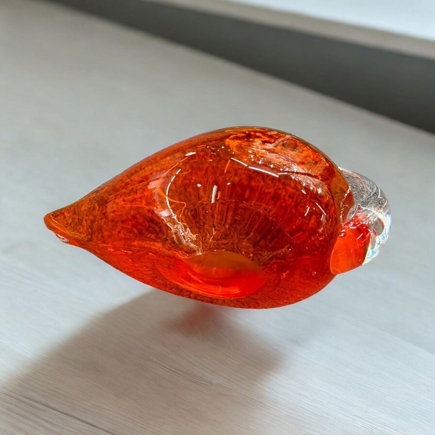 Vintage Orange Glass Swan