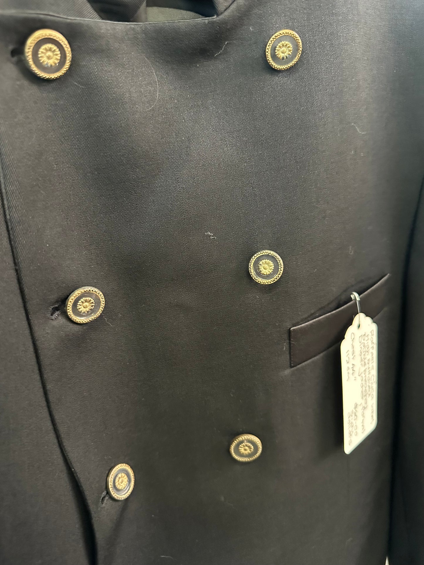 Vintage Black Military-Style Formal Jacket – Raffaele Ciuca – Double Breasted