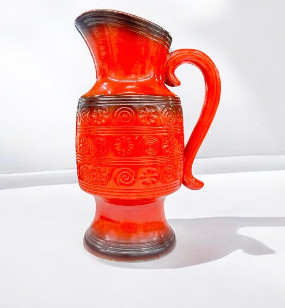 Retro Red Vase/ Jug, Made in Japan