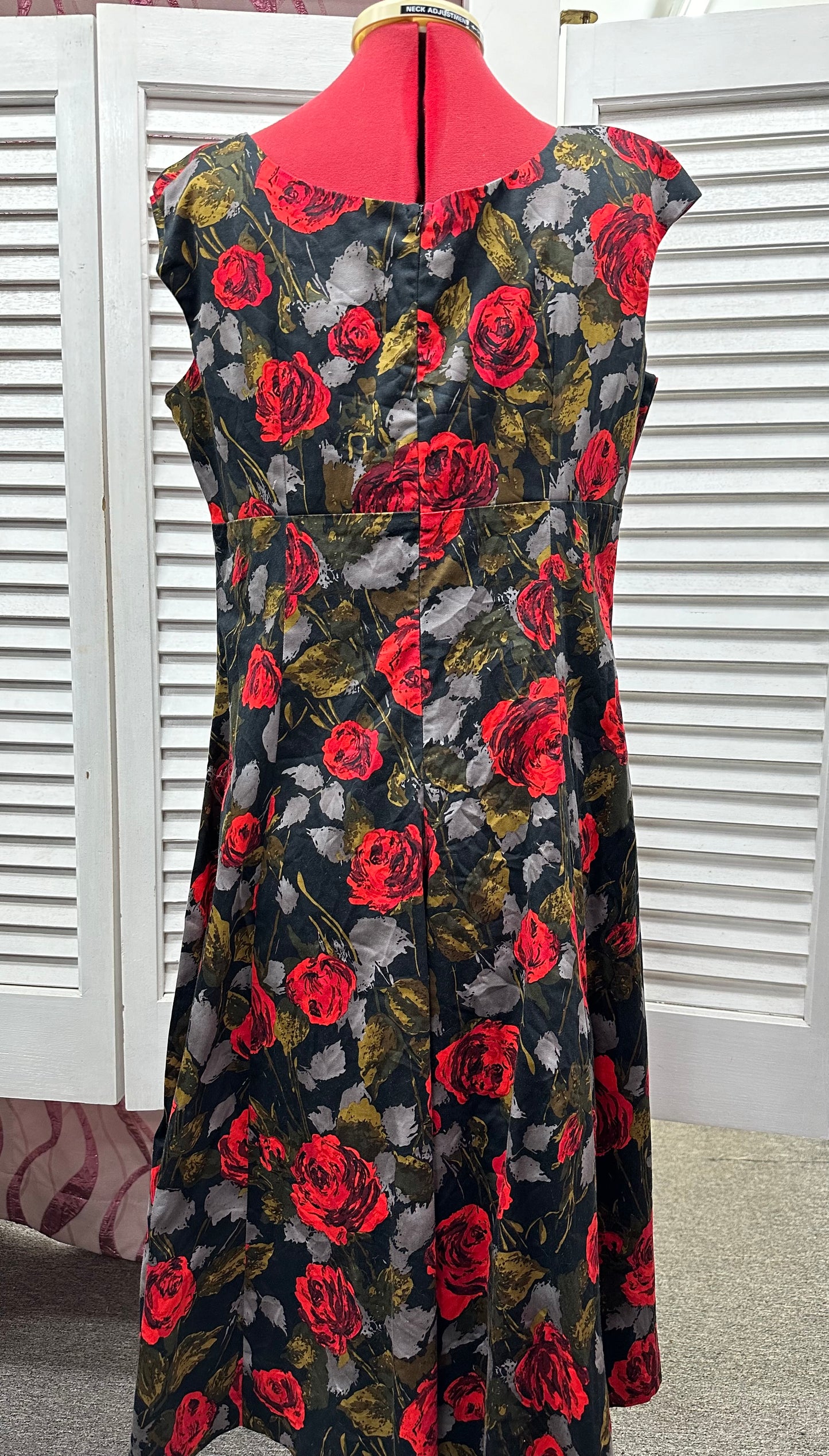 Red Cotton Retro Speed Label Dress