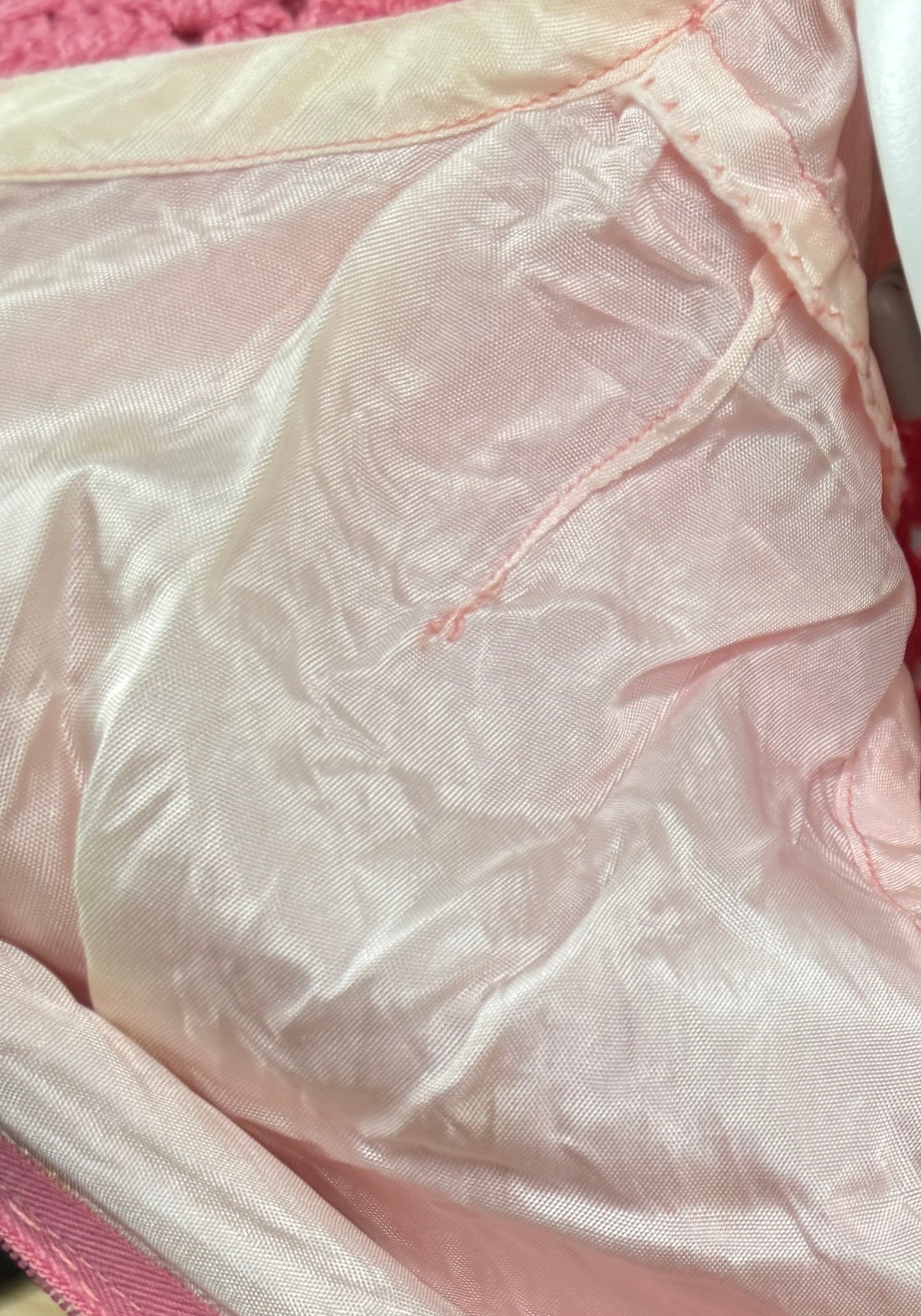 Pink Lined Hand Crochet Dress