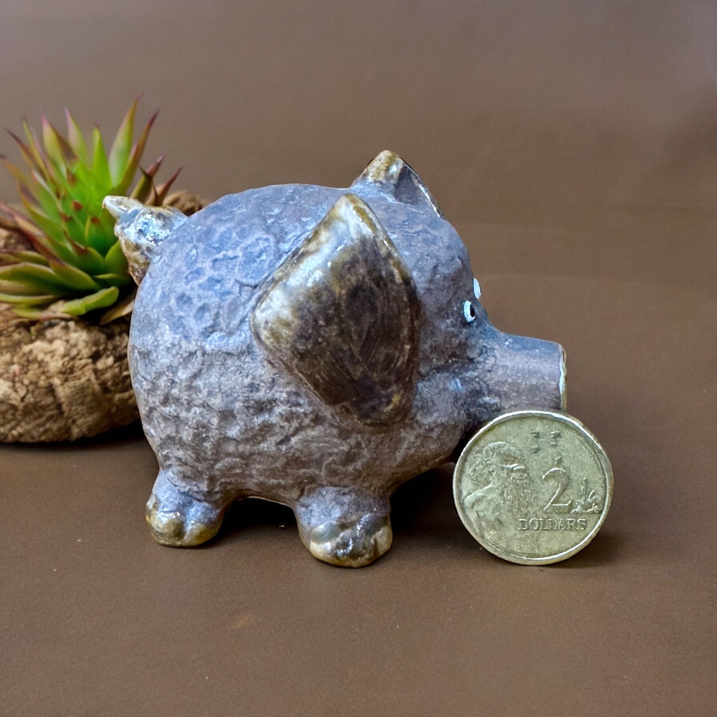 Japanese Pottery Pig Figurine