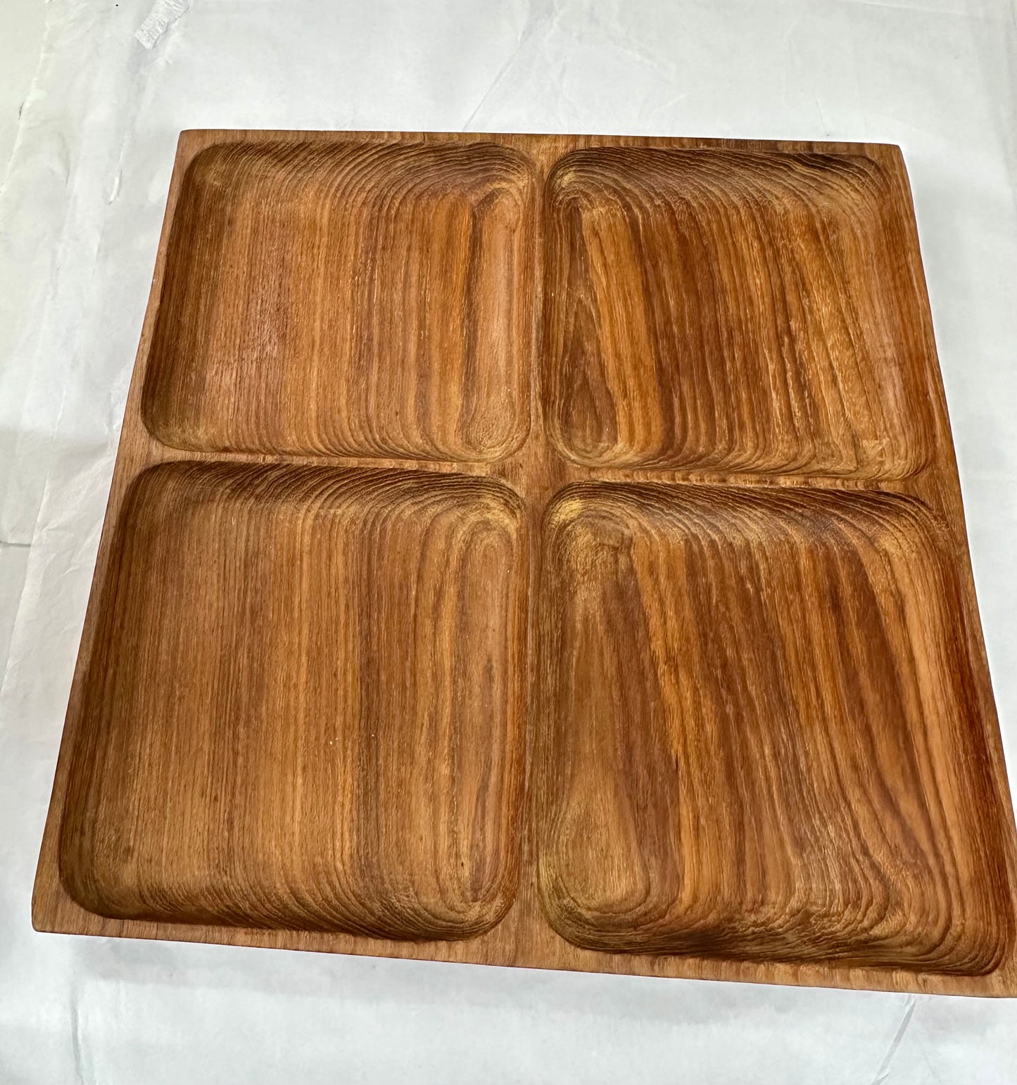Mid Century Scandinavian Wooden Snacks Serving Tray,