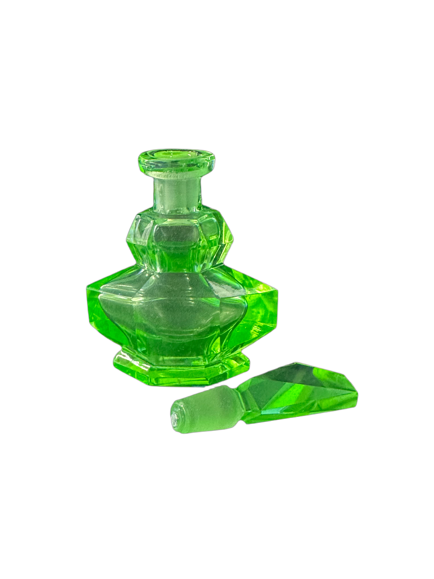 Art Deco Uranium Glass Perfume Bottle