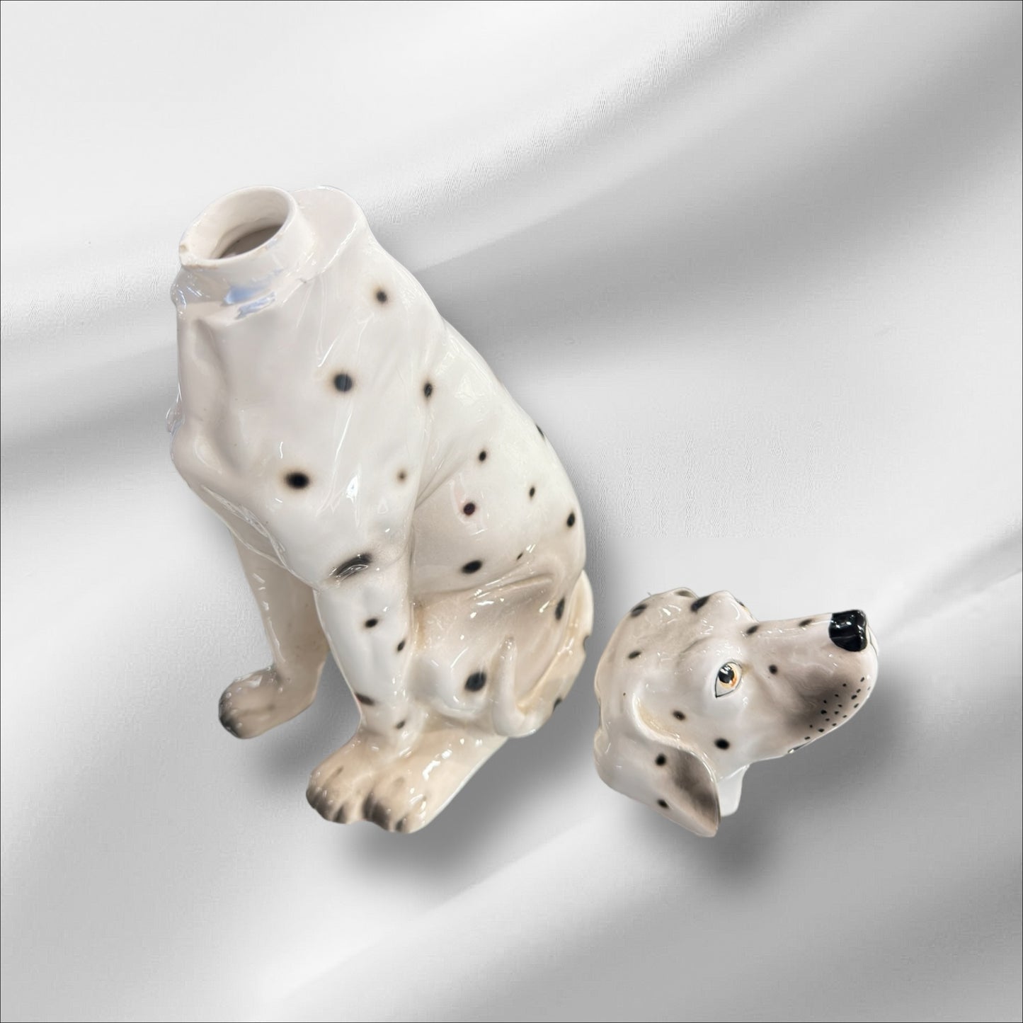 Dalmatian dog ceramic decanter