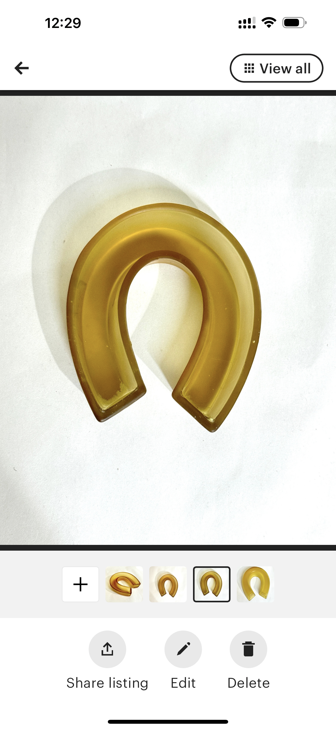 Amber Glass Horseshoe Float