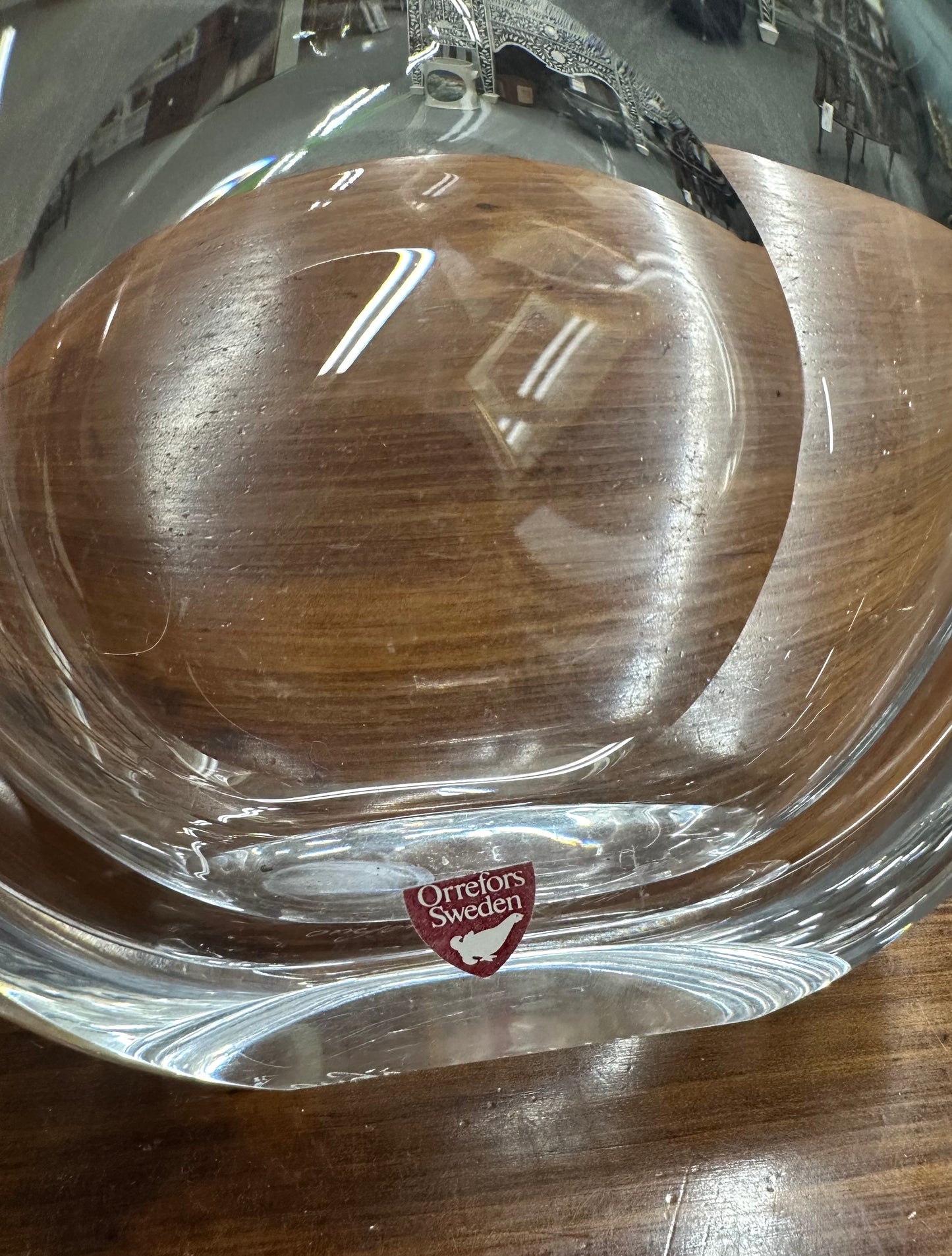 Orrefors Crystal Flat Drop Decanter