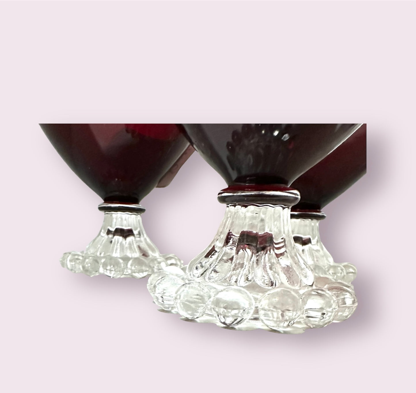 3x Ruby Boopie Sherbet Glasses