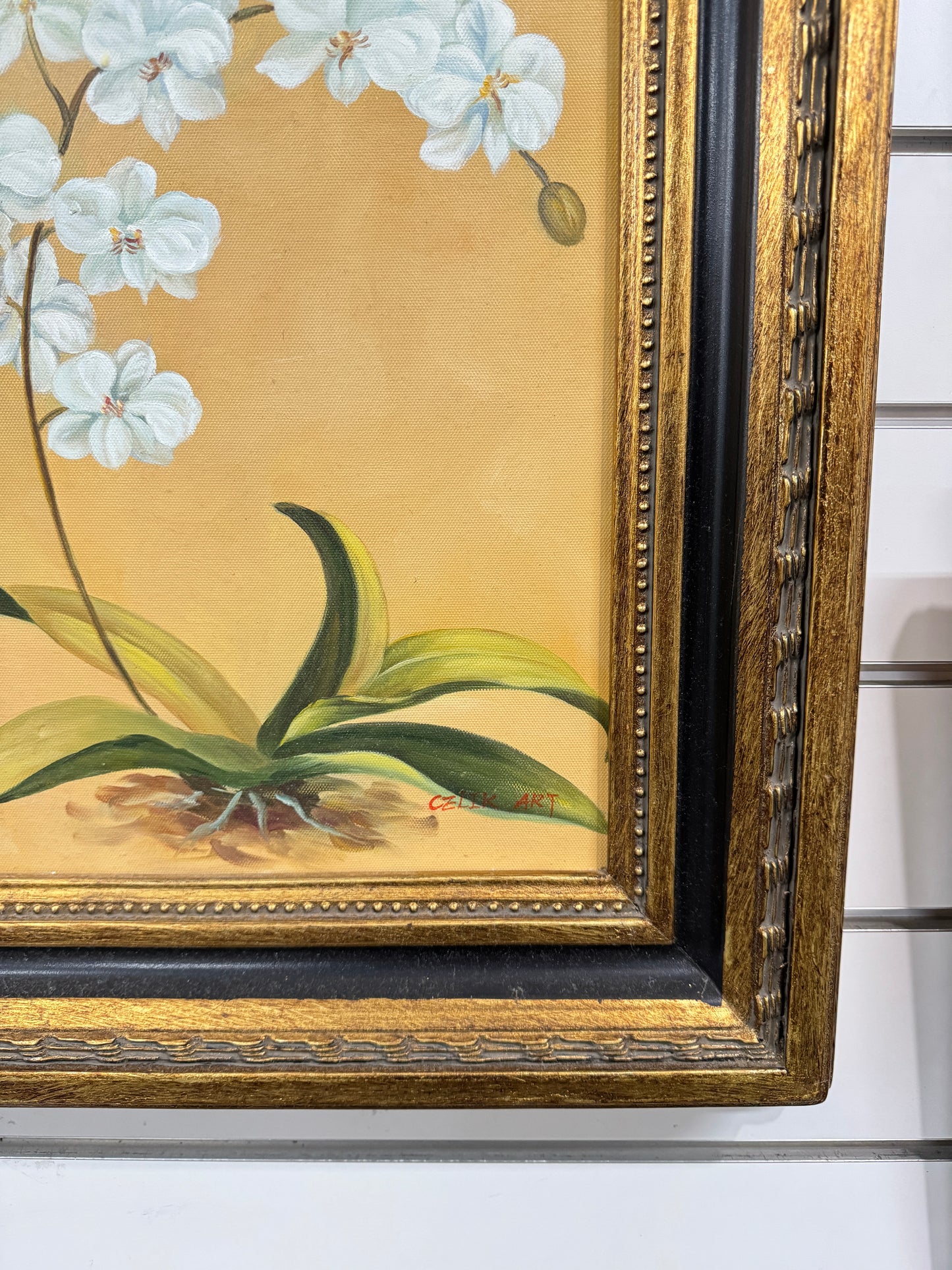Signed oil painting"orchid",