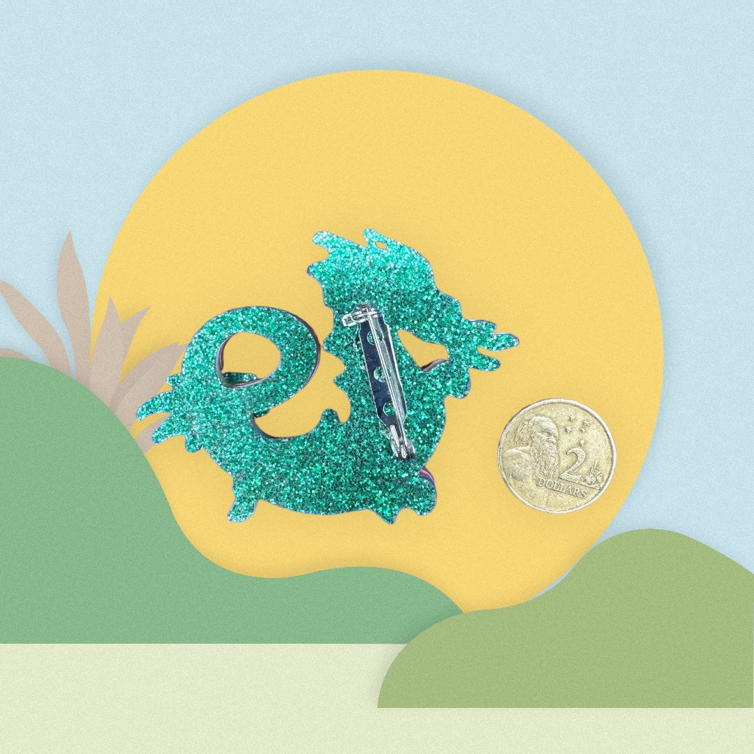Acrylic Dragon Brooch