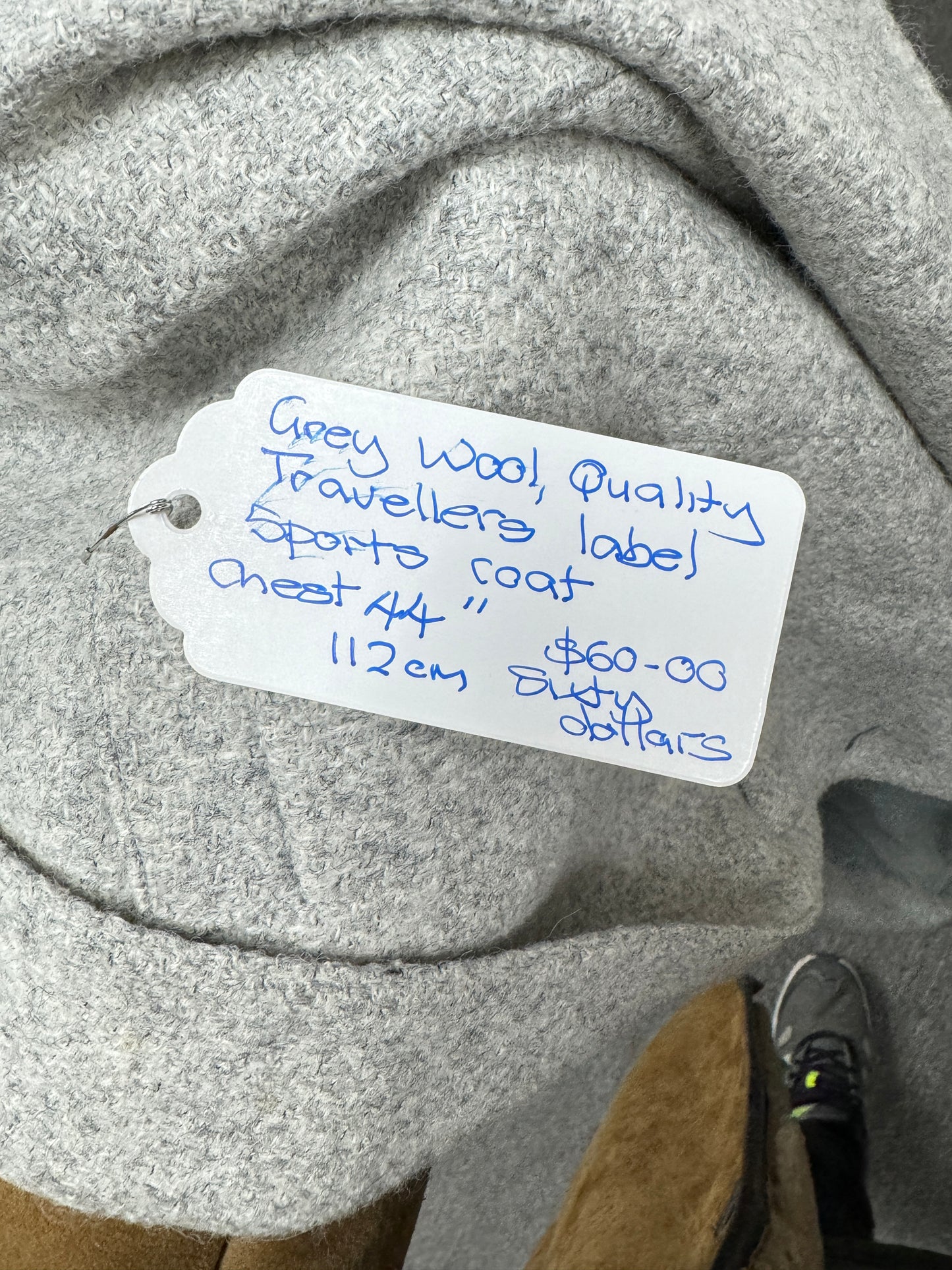 Travellers Label Grey Wool Quality Sports Coat