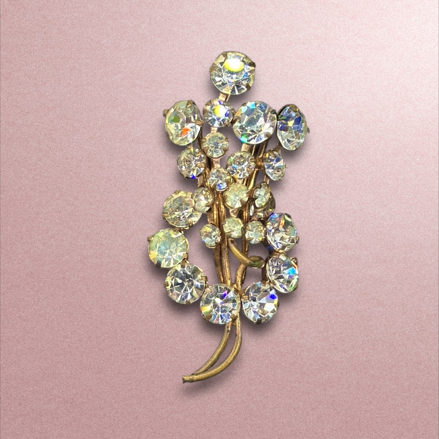 1960s Vintage Brooch Rhinestone