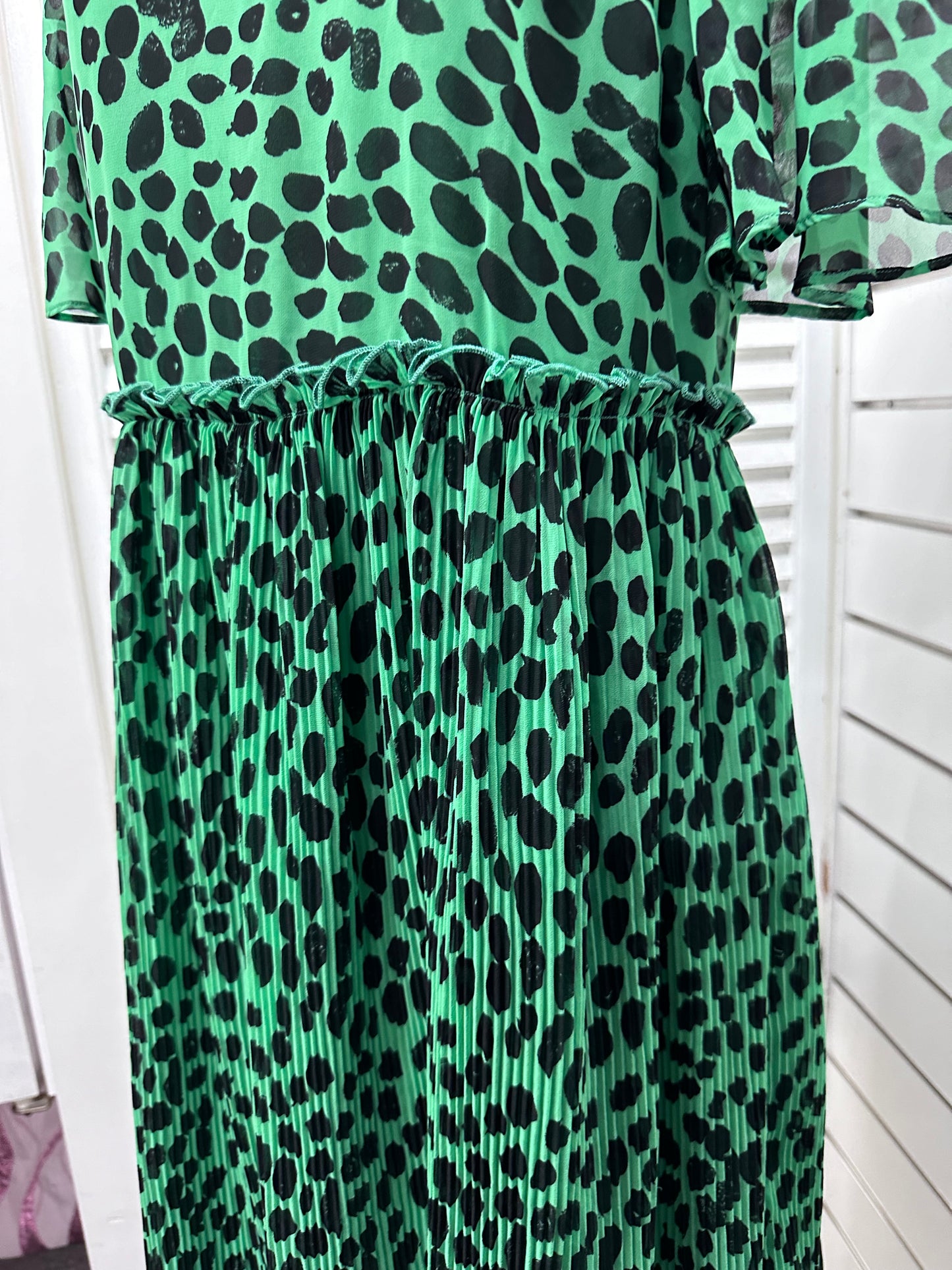 Gorman Green and Black Spotted Dress, Size 6