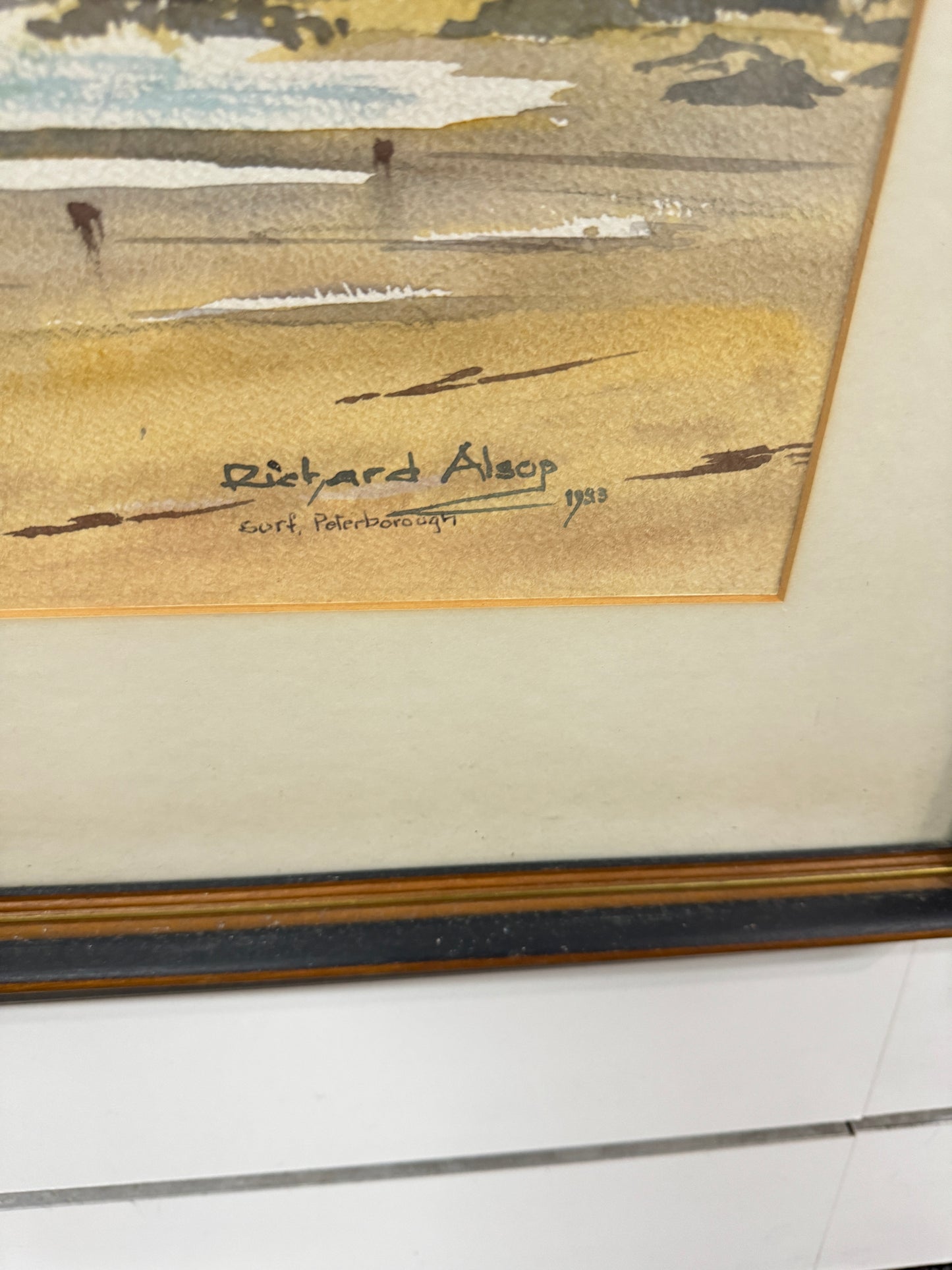 Signed Watrecolour "Surf RICHARD ALSOP" peterborough