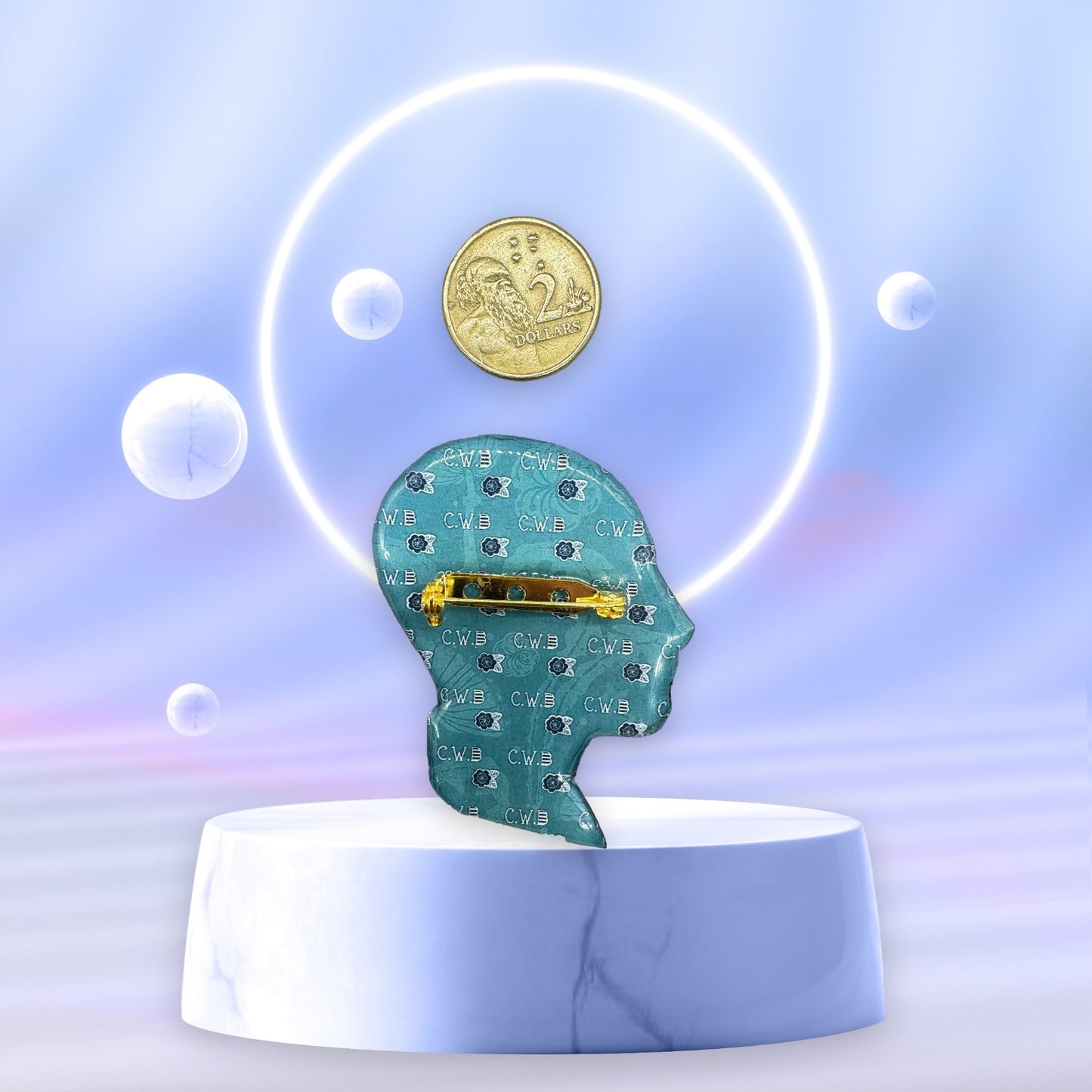 Hand Made Lady Head Brooch by Cat Walk UK