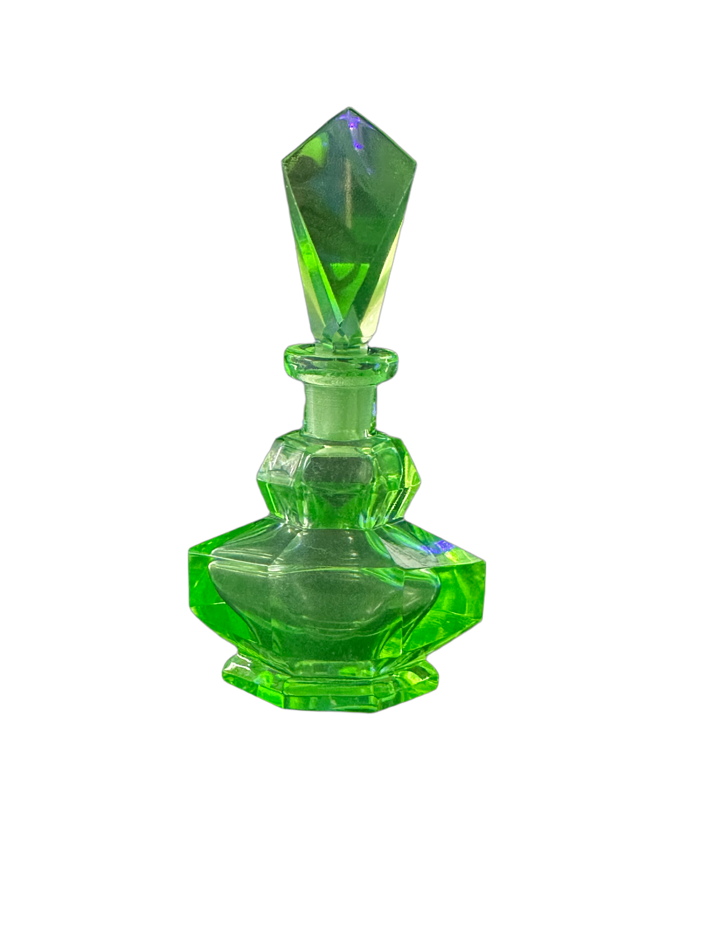 Art Deco Uranium Glass Perfume Bottle
