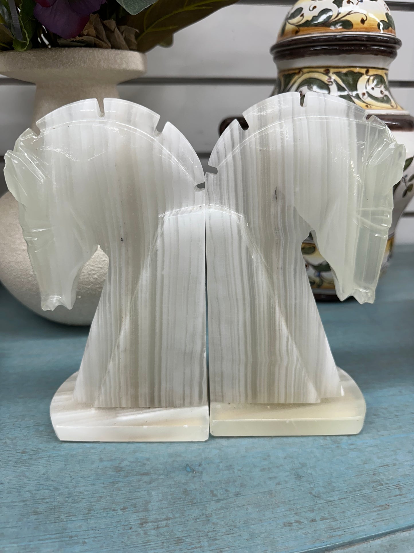 Onyx Marble Horse Head Bookend