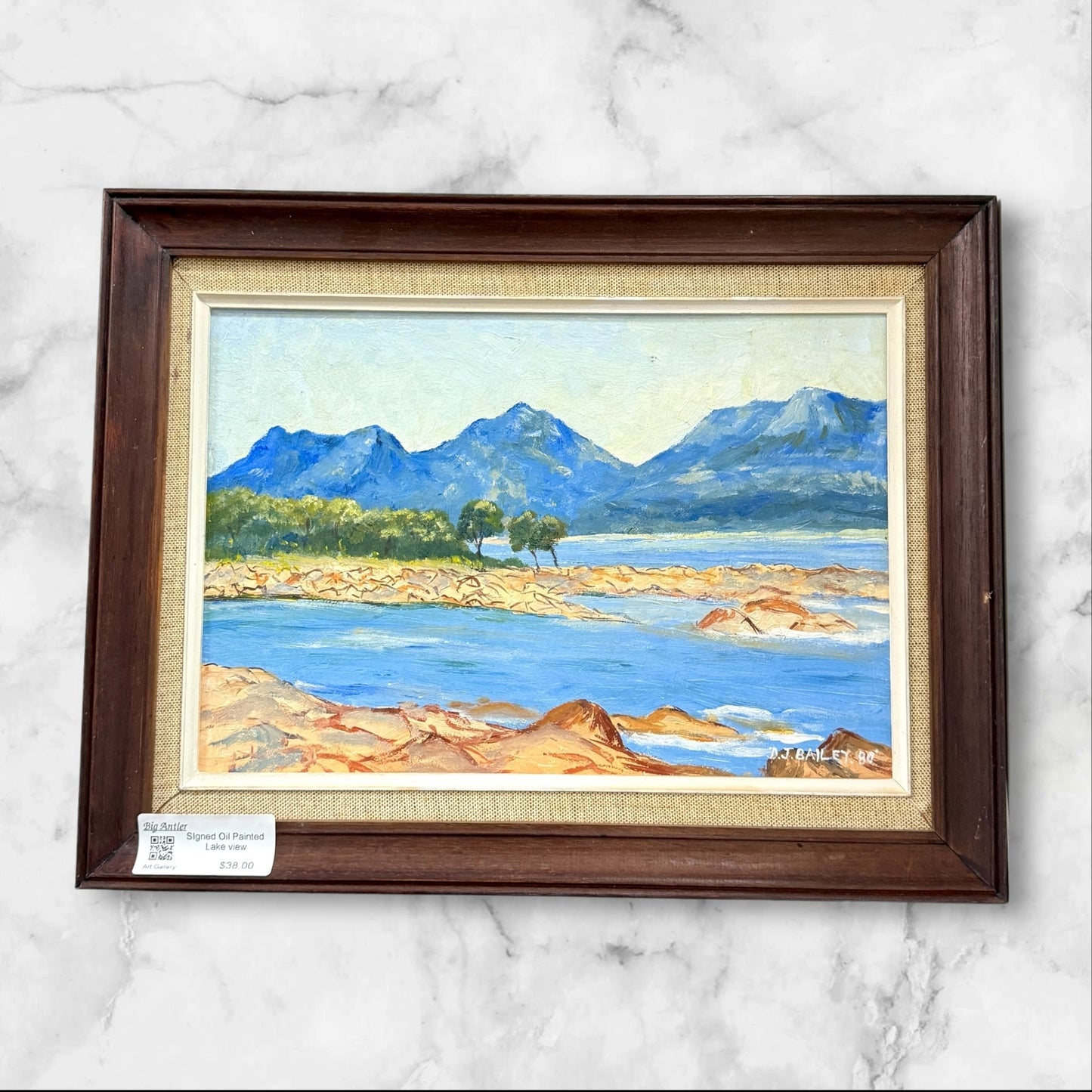 SIgned Oil Painted Lake view