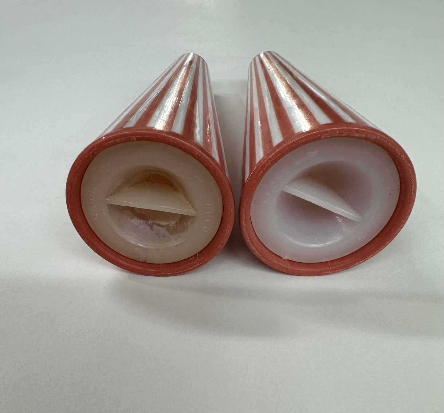 Vintage Japan Red Lined Pillar Salt and Pepper