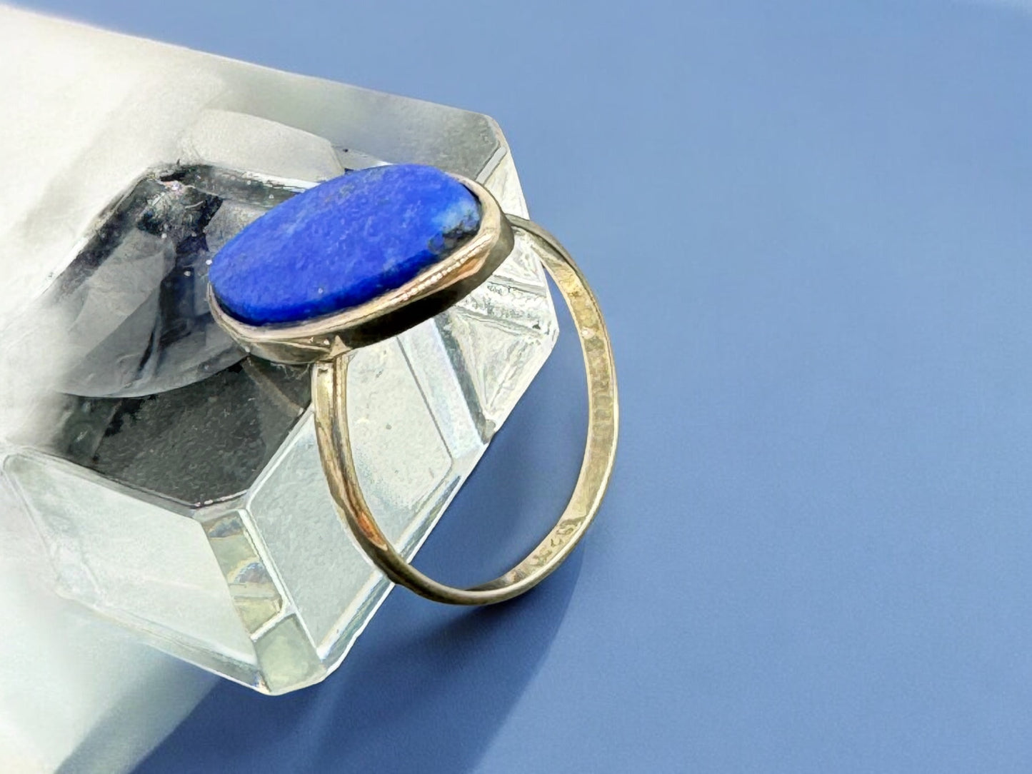 925 Sterling Silver Lapis Ring, size 17