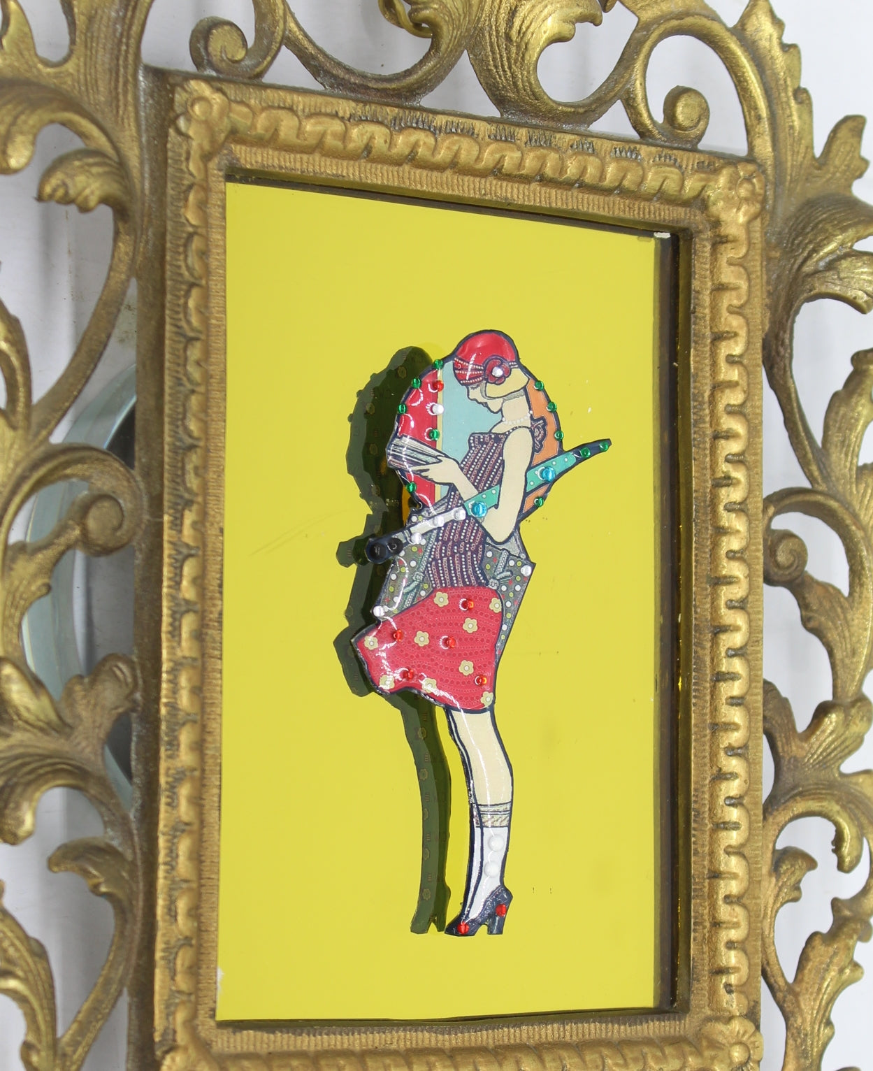 Art Deco Brooch Handmade Retro Girl