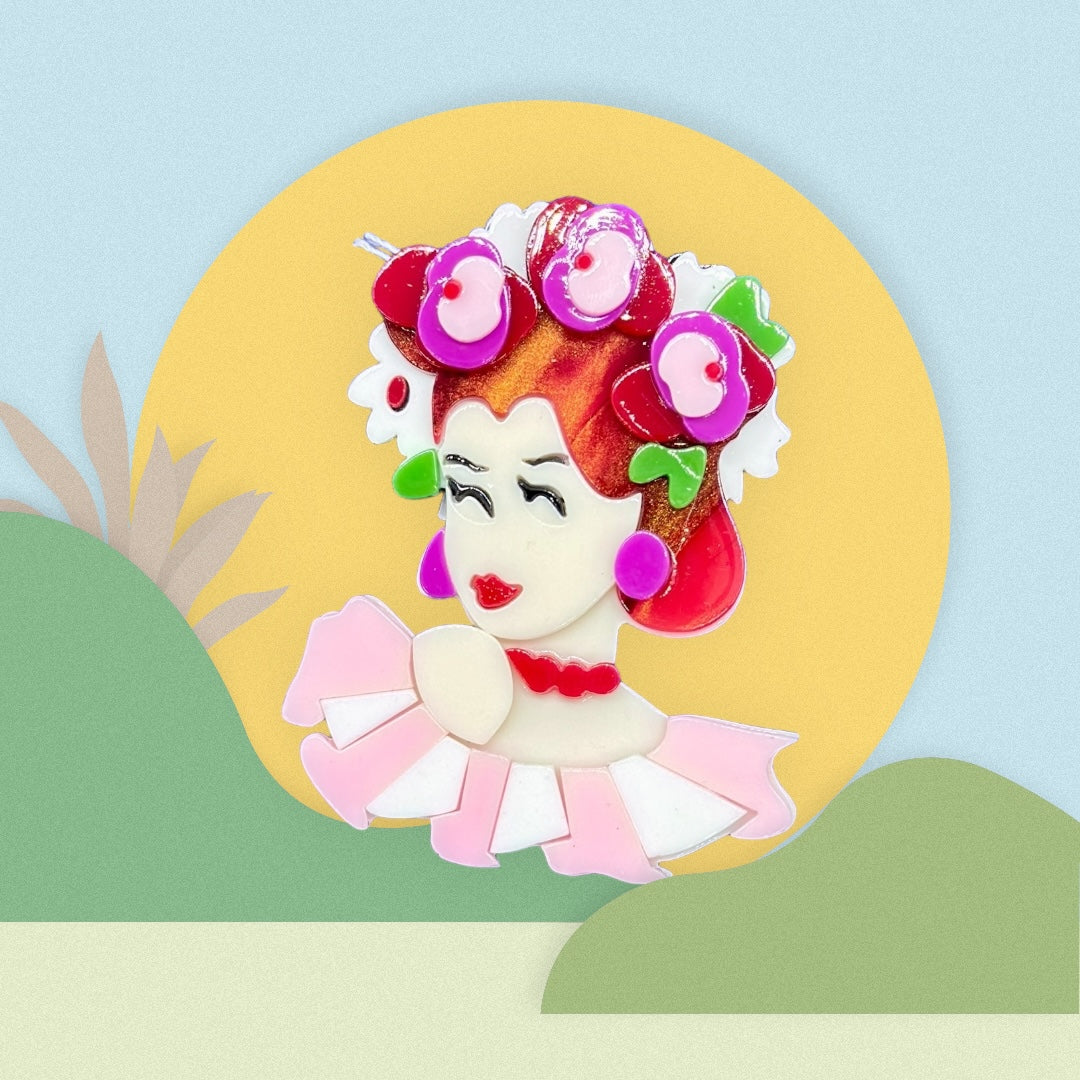 Acrylic Fashion Lady Brooch