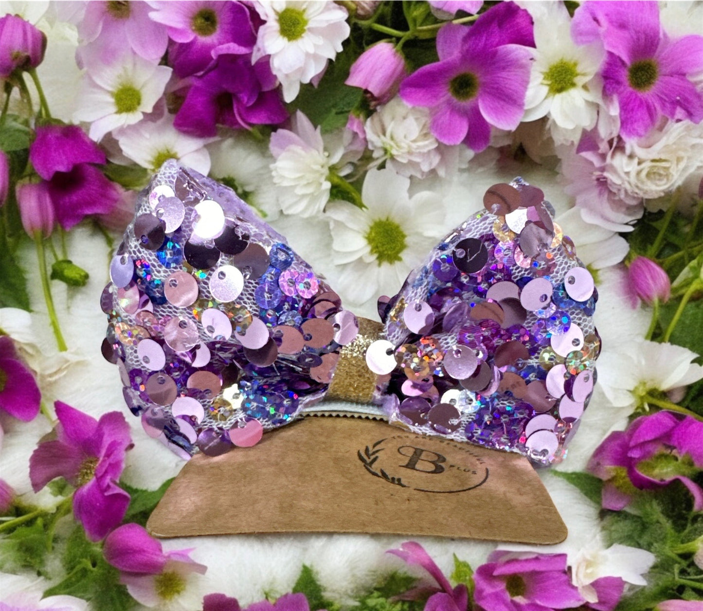 Stand Sequin Hair Bow - 03009