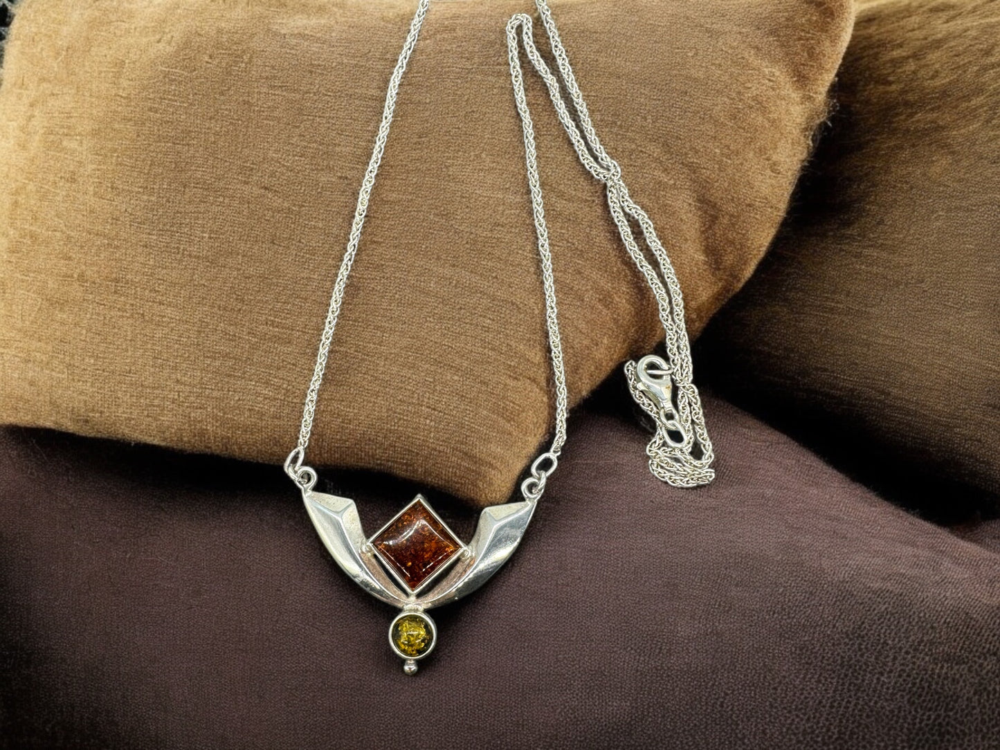 925 Sterling Silver Polish Amber