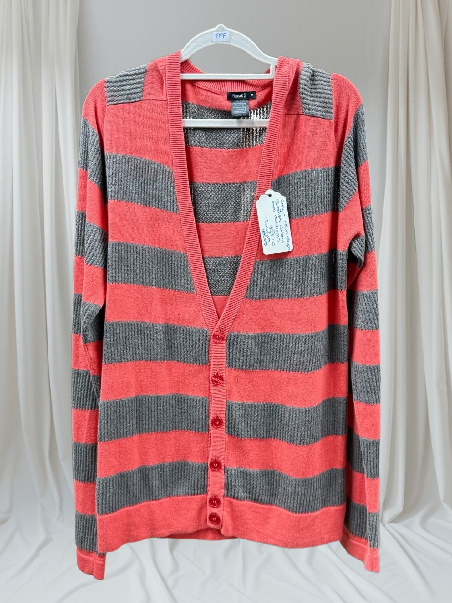 Grey striped cardigan