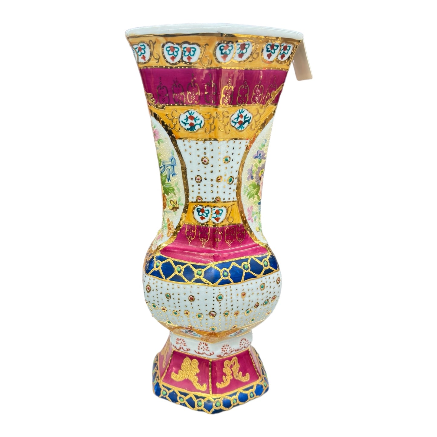 Tall 35cmH Ceramic Vase with floral Pattern